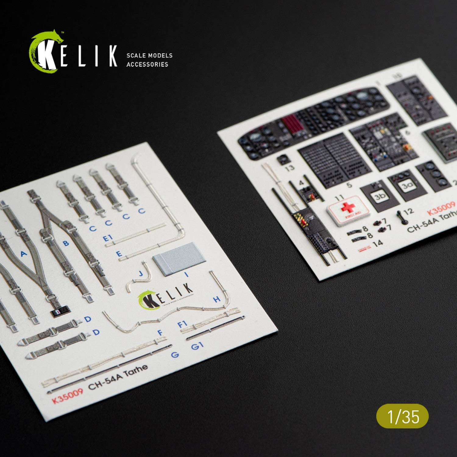 Kelik 1:35 CH-54A "Tarhe" interior 3D decals for ICM kit Reskit