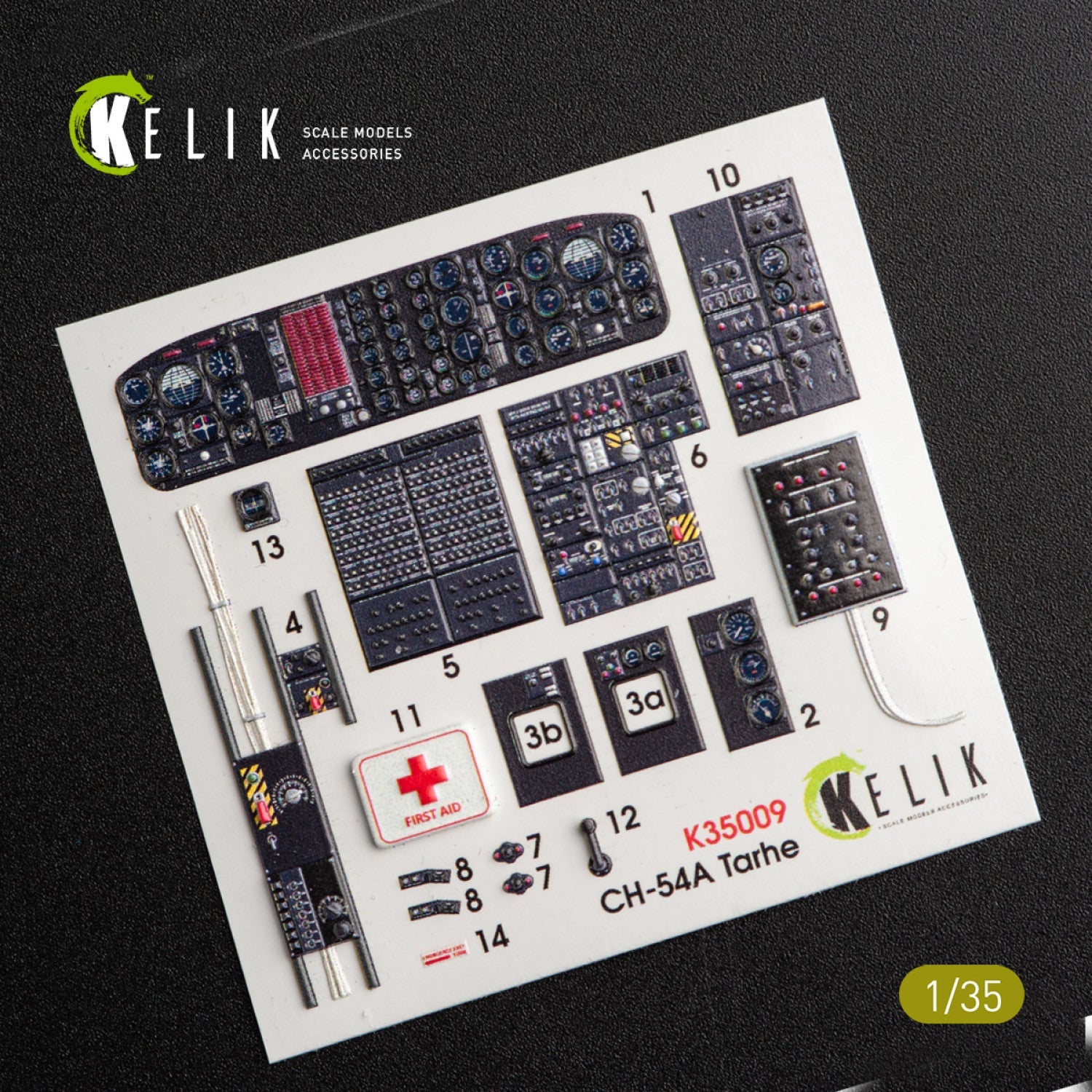 Kelik 1:35 CH-54A "Tarhe" interior 3D decals for ICM kit Reskit
