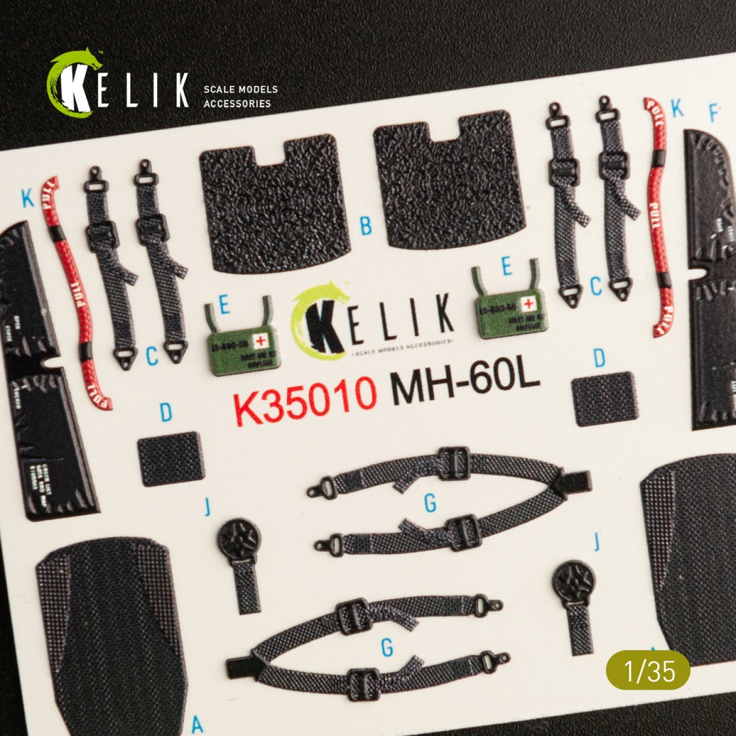 Kelik 1:35 MH-60L Black Hawk interior 3D decals for Kitty Hawk / Zimimodel Reskit