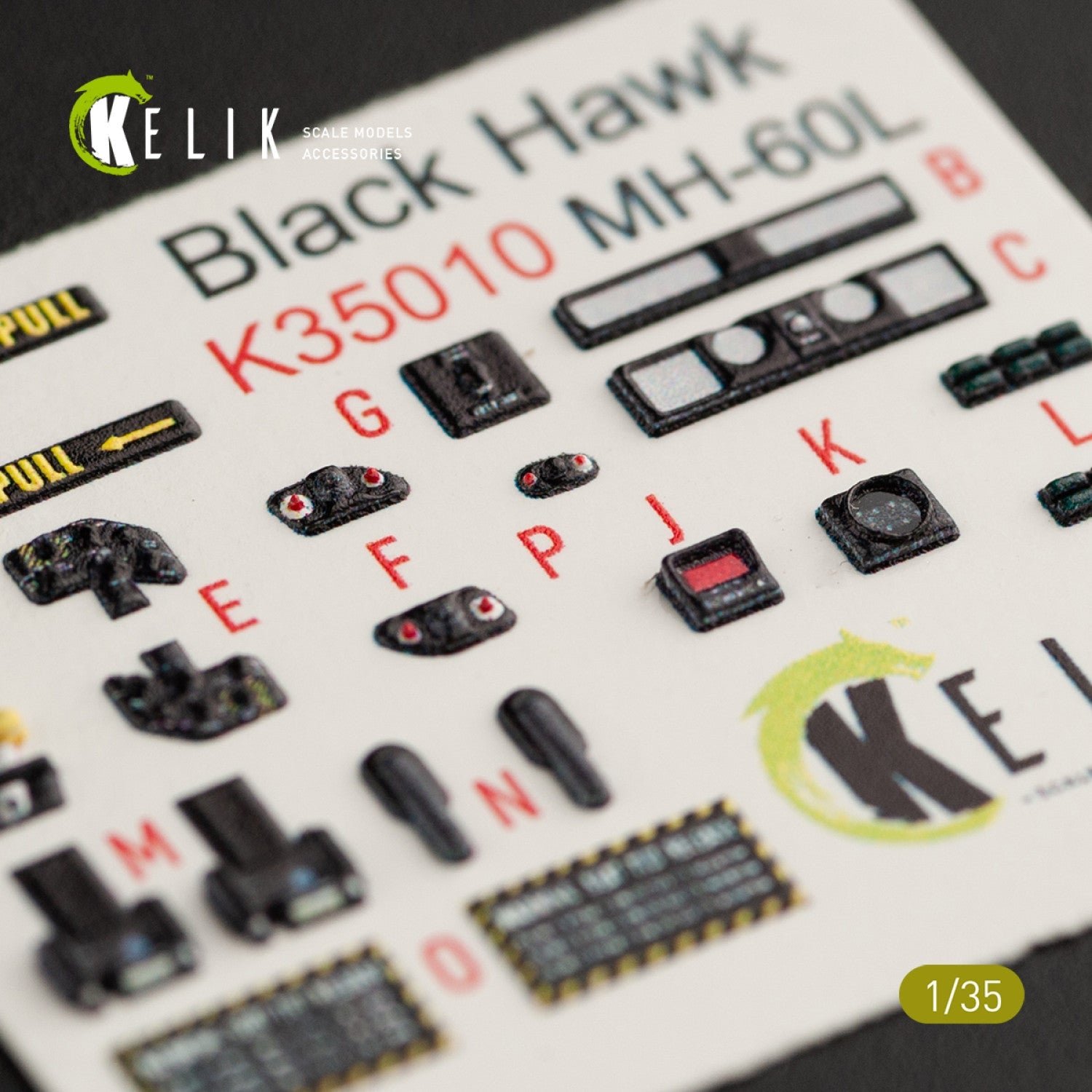 Kelik 1:35 MH-60L Black Hawk interior 3D decals for Kitty Hawk / Zimimodel Reskit