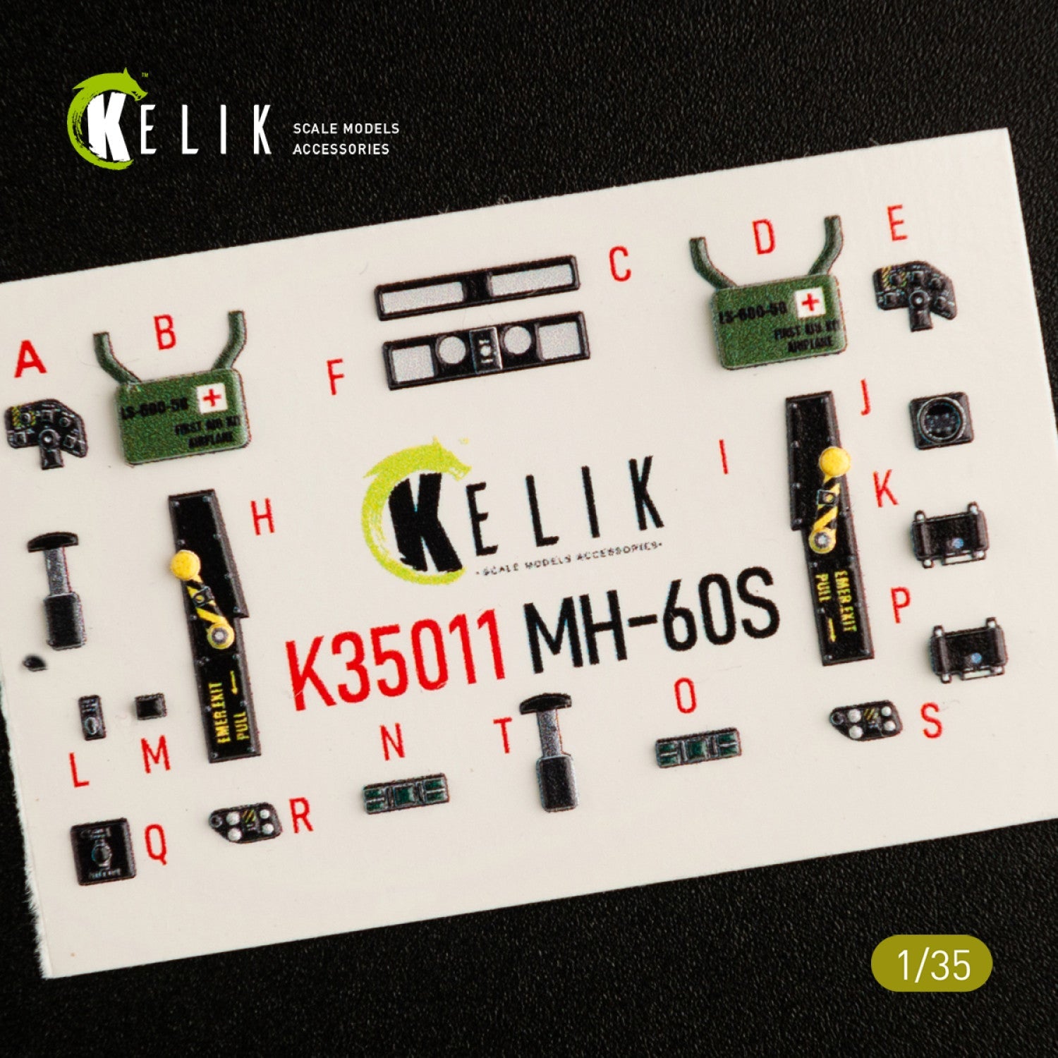 Kelik 1:35 MH-60S Knight Hawk interior 3D decals for Kitty Hawk / Zimimodel Reskit