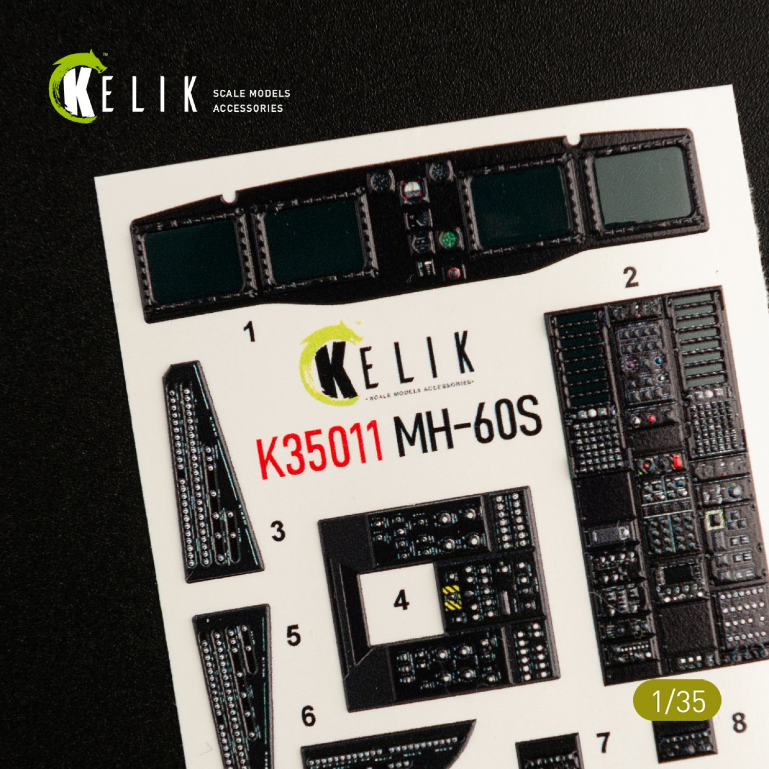 Kelik 1:35 MH-60S Knight Hawk interior 3D decals for Kitty Hawk / Zimimodel Reskit