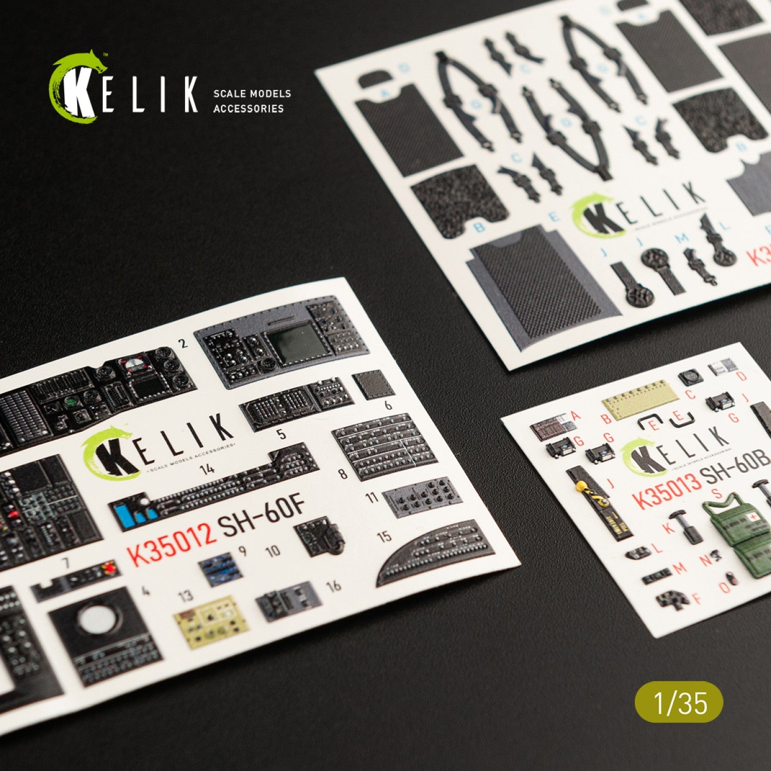 Kelik 1:35 SH-60F Ocean Hawk interior 3D decals for Kitty Hawk / Zimimodel Reskit