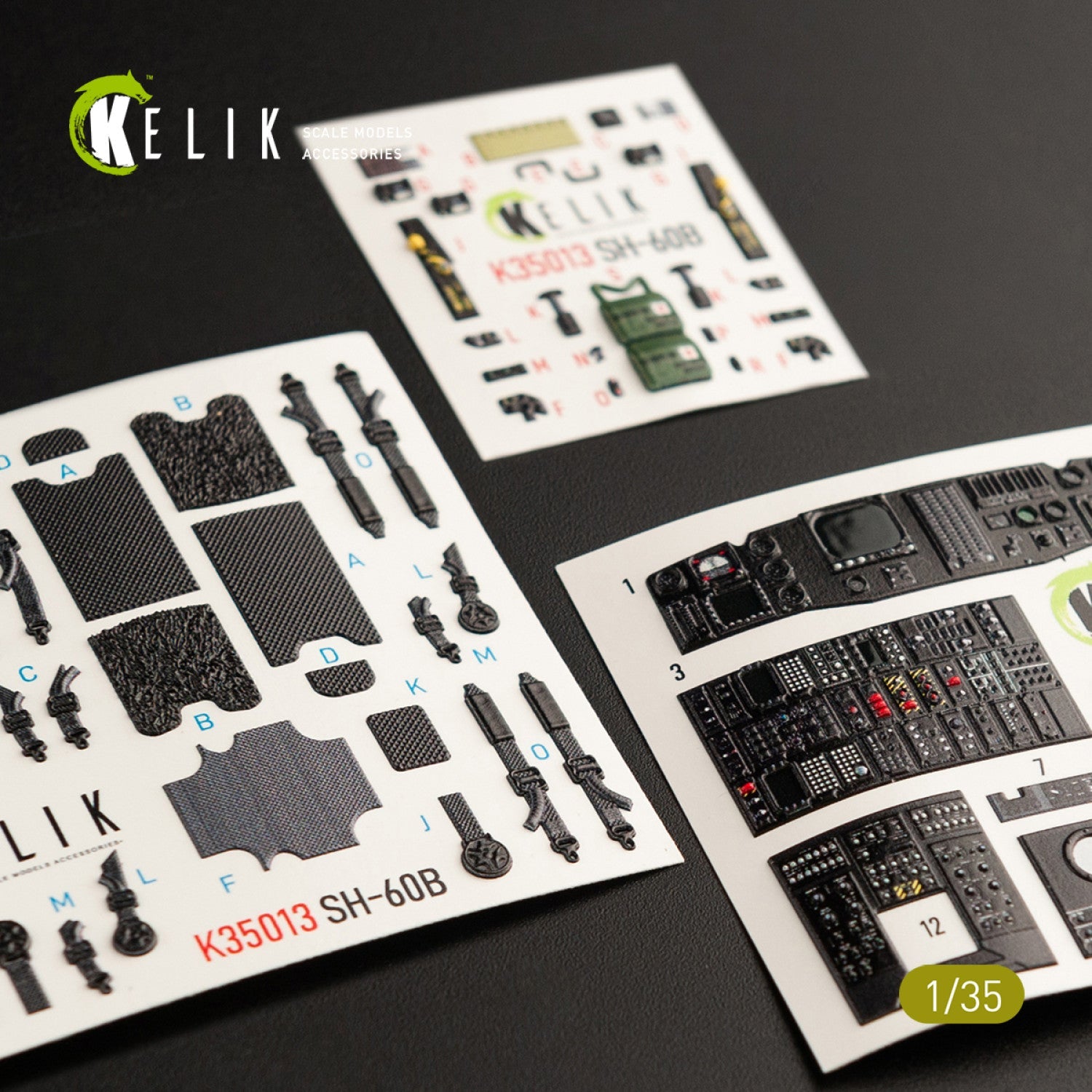 Kelik 1:35 SH-60B interior 3D decals for Kitty Hawk / Zimimodel Reskit