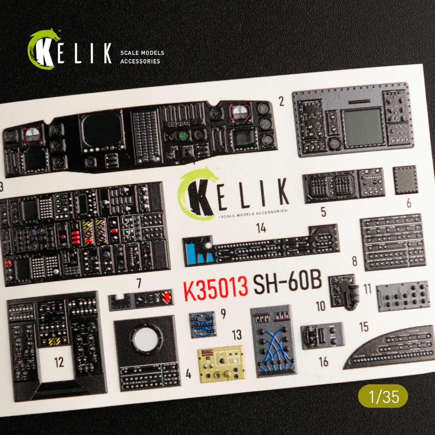 Kelik 1:35 SH-60B interior 3D decals for Kitty Hawk / Zimimodel Reskit