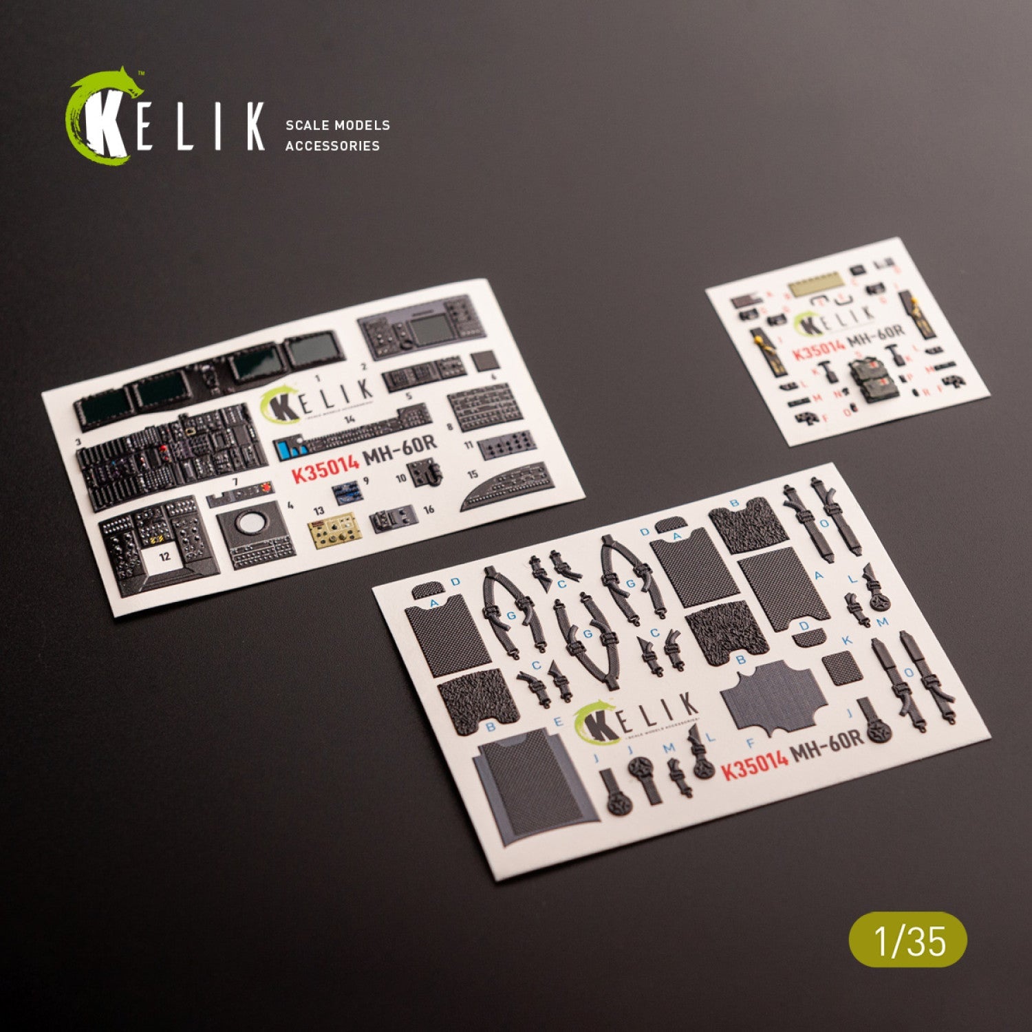 Kelik 1:35 MH-60R interior 3D decals for Kitty Hawk kit Reskit