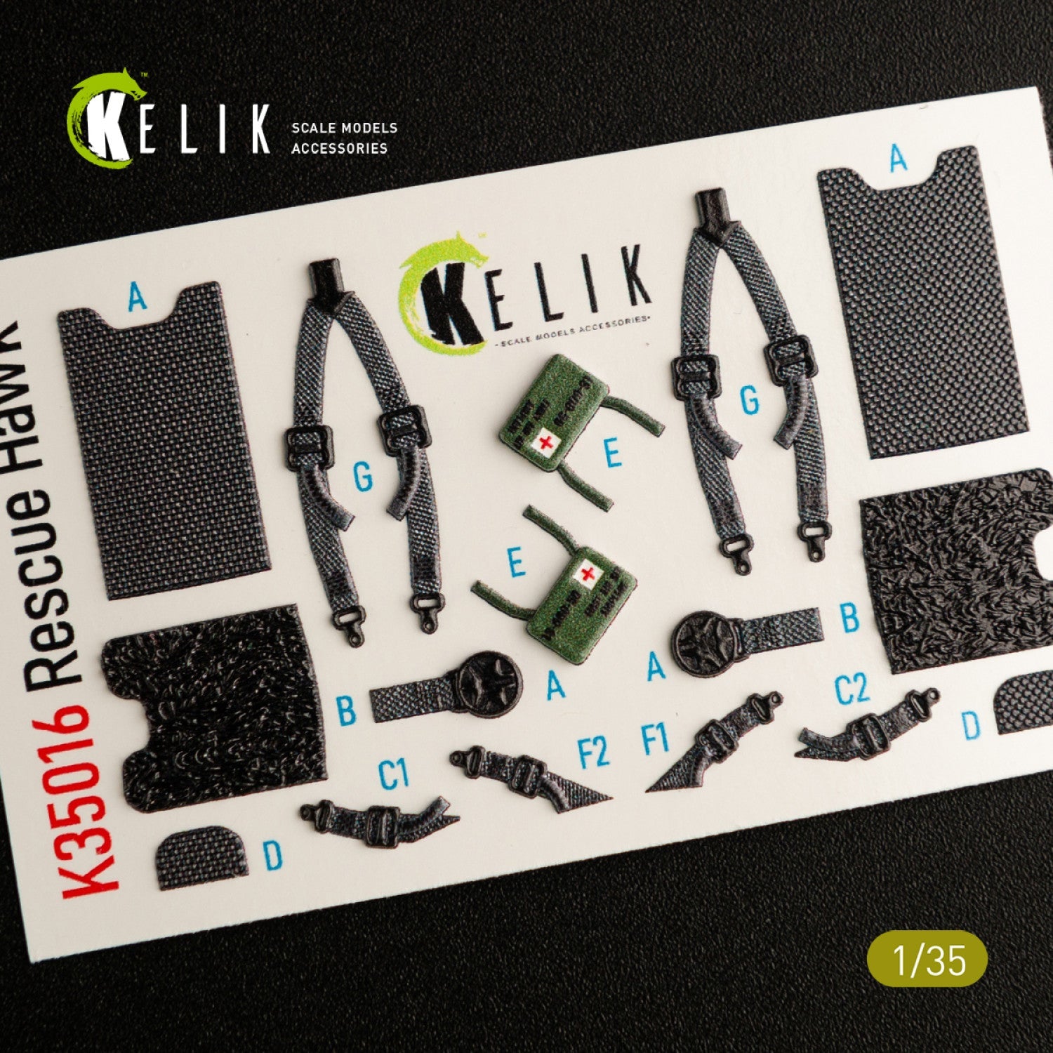 Kelik 1:35 HH-60H Rescue Hawk interior 3D decals for Kitty Hawk / Zimimodel Reskit