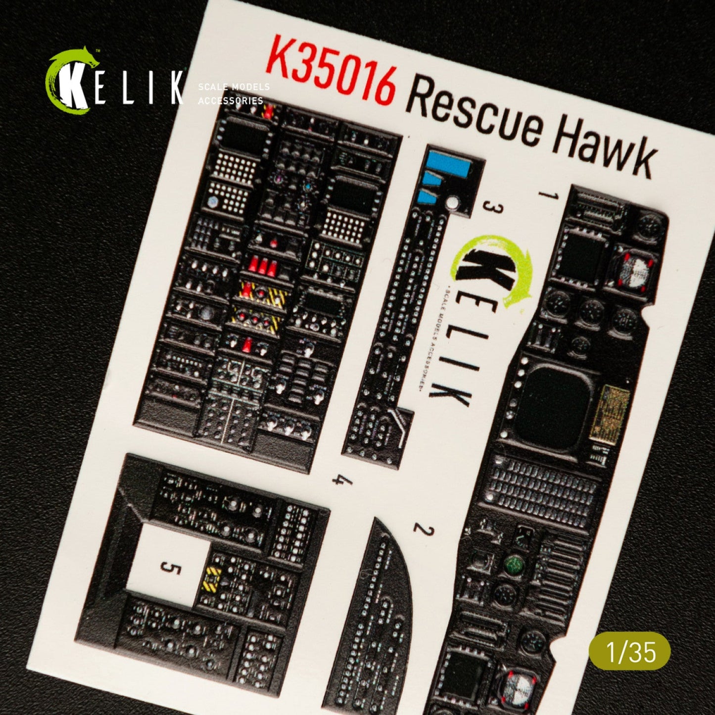 Kelik 1:35 HH-60H Rescue Hawk interior 3D decals for Kitty Hawk / Zimimodel Reskit