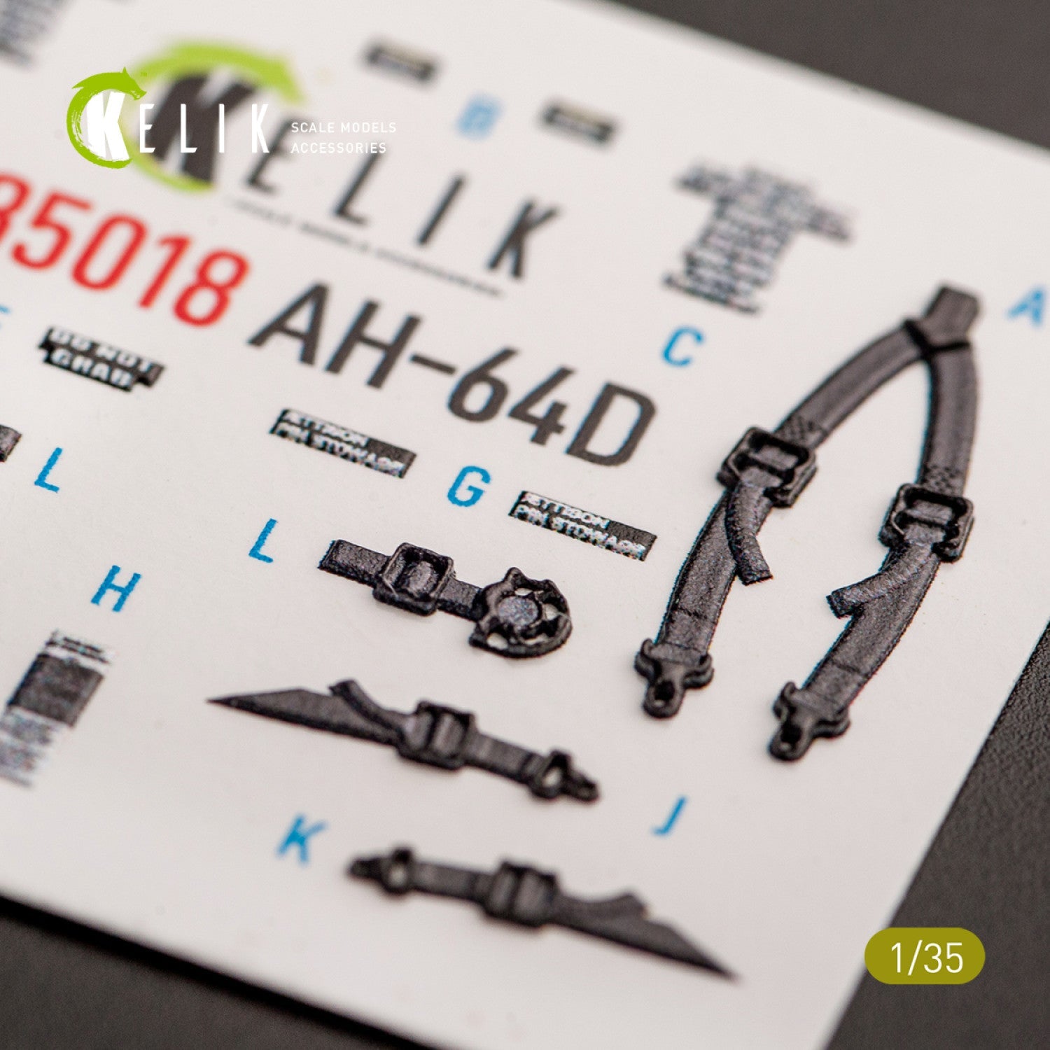 Kelik 1:35 AH-64D Apache interior 3D decals for Takom kit Reskit