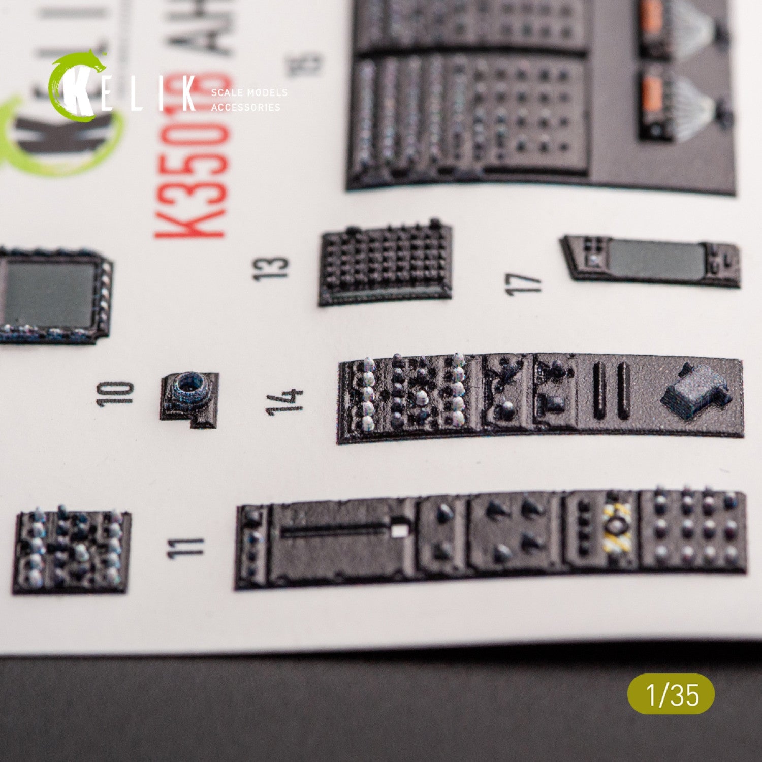 Kelik 1:35 AH-64D Apache interior 3D decals for Takom kit Reskit