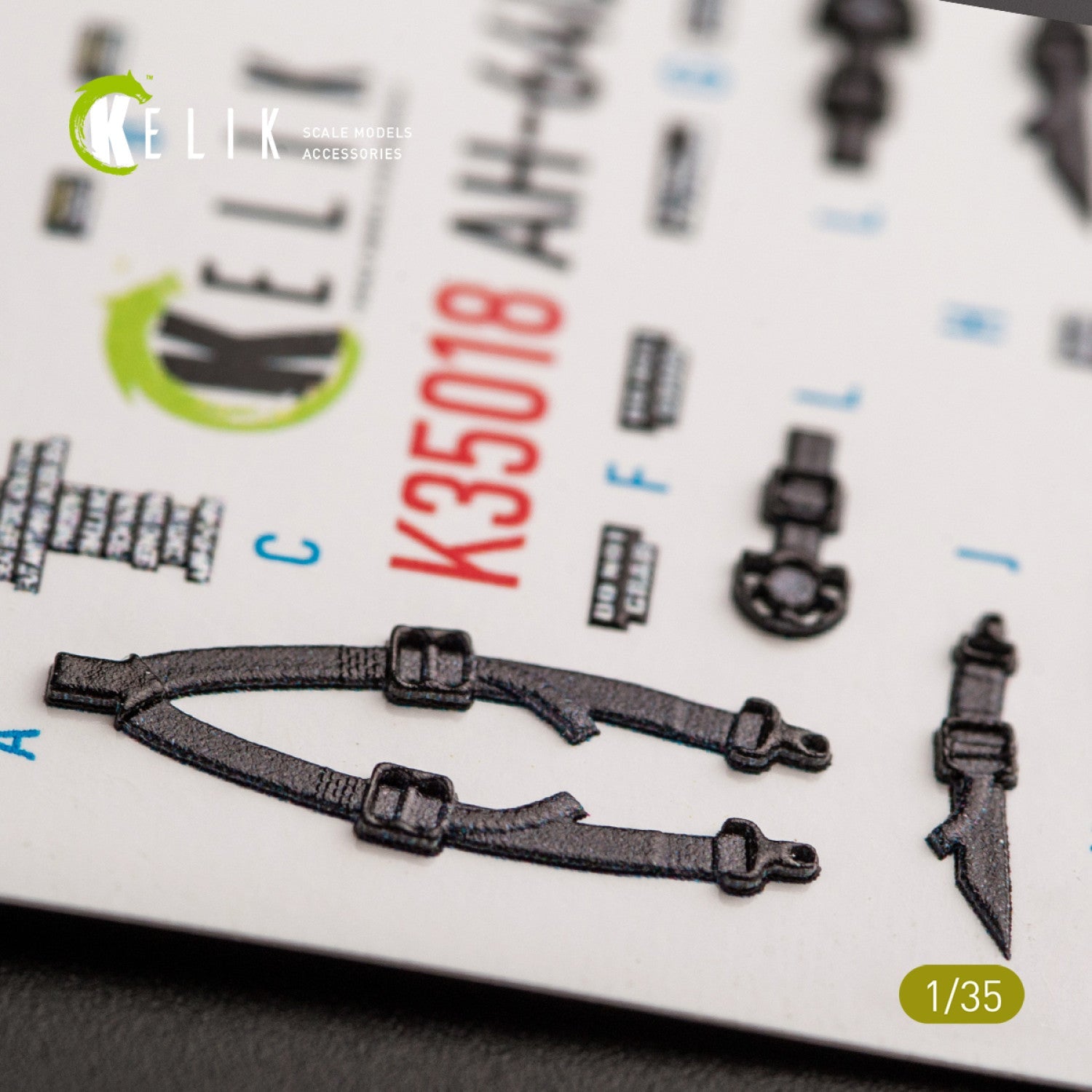 Kelik 1:35 AH-64D Apache interior 3D decals for Takom kit Reskit