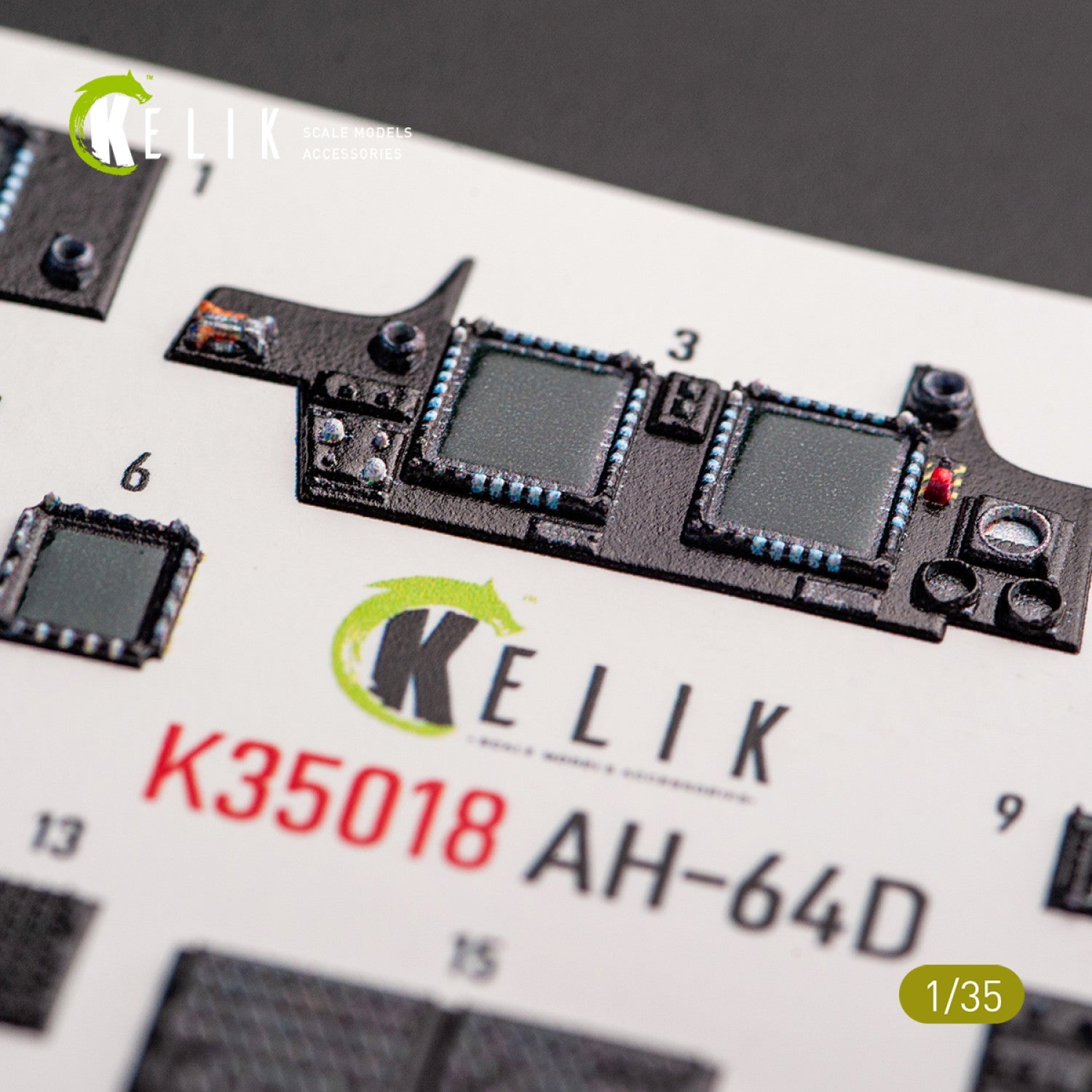 Kelik 1:35 AH-64D Apache interior 3D decals for Takom kit Reskit