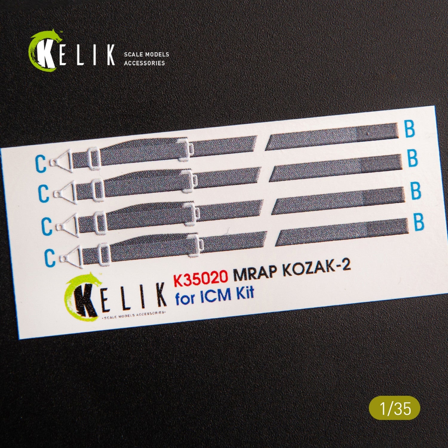Kelik 1:35 Kozak-2 Ukrainian MRAP 3D decals for ICM kit Reskit