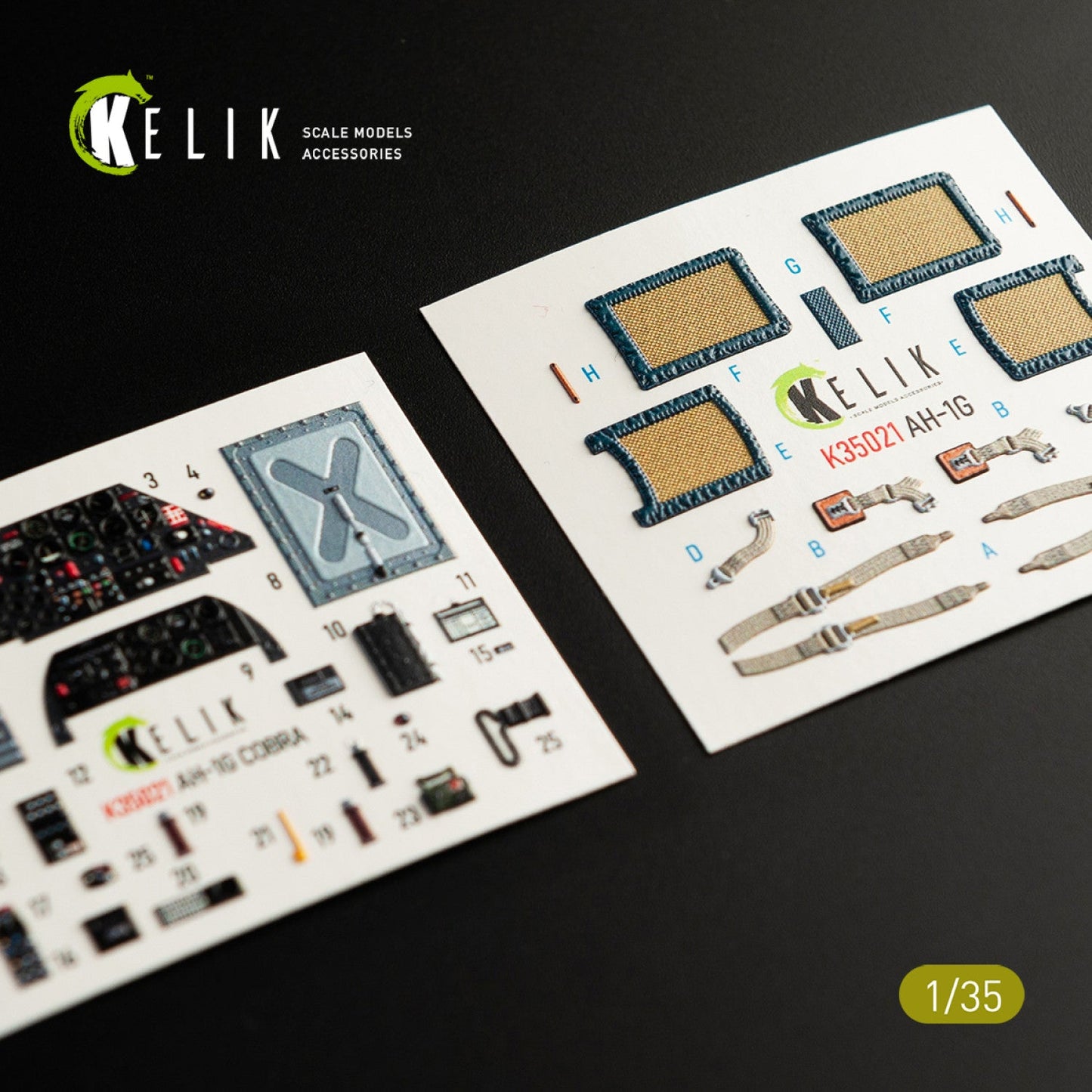 Kelik 1:35 AH-1G "Cobra" interior 3D decals for ICM kit Reskit