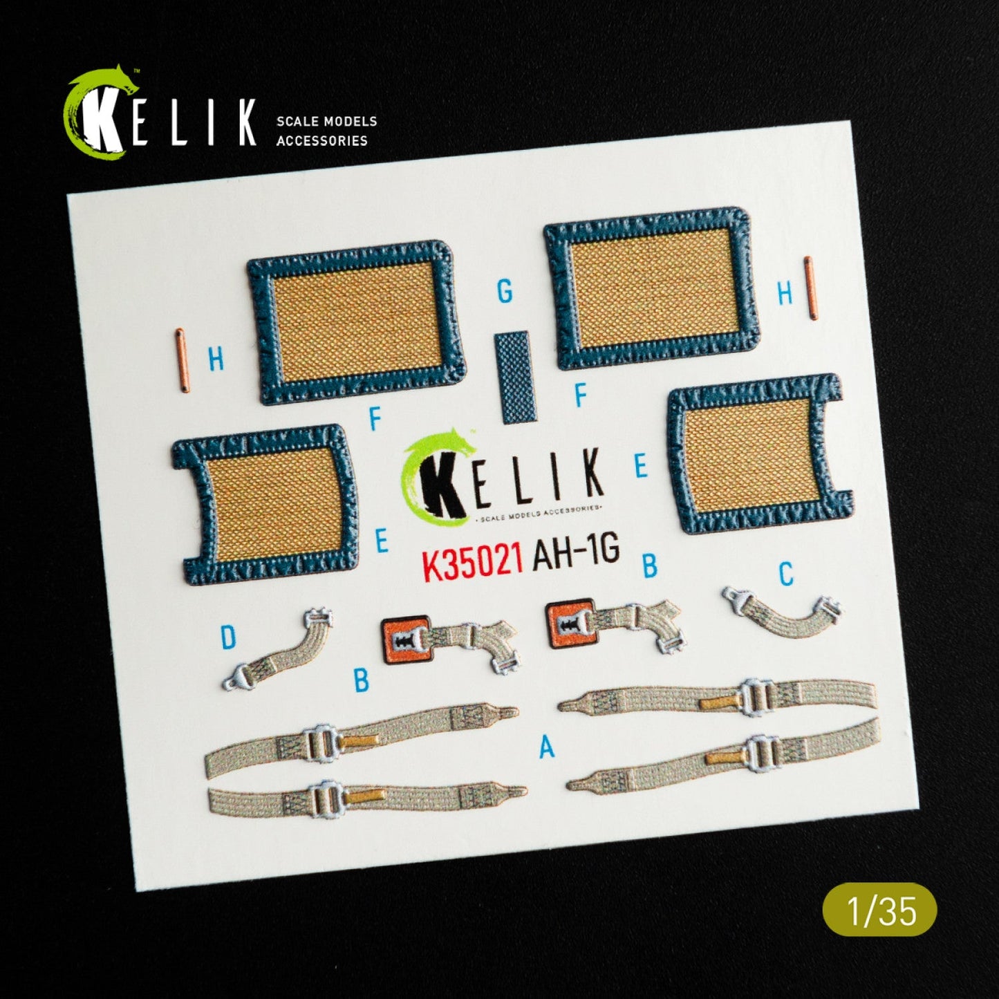 Kelik 1:35 AH-1G "Cobra" interior 3D decals for ICM kit Reskit
