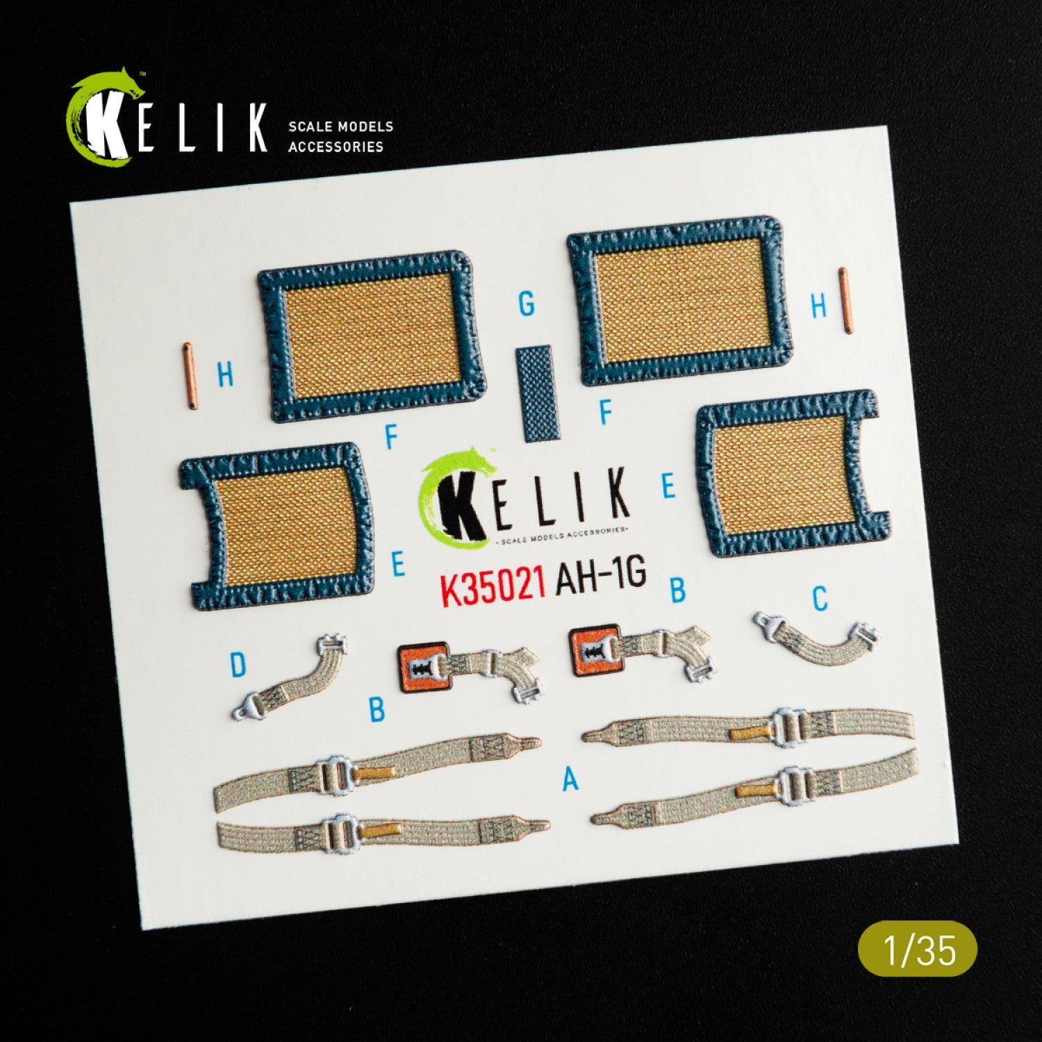 Kelik 1:35 AH-1G "Cobra" interior 3D decals for ICM kit Reskit