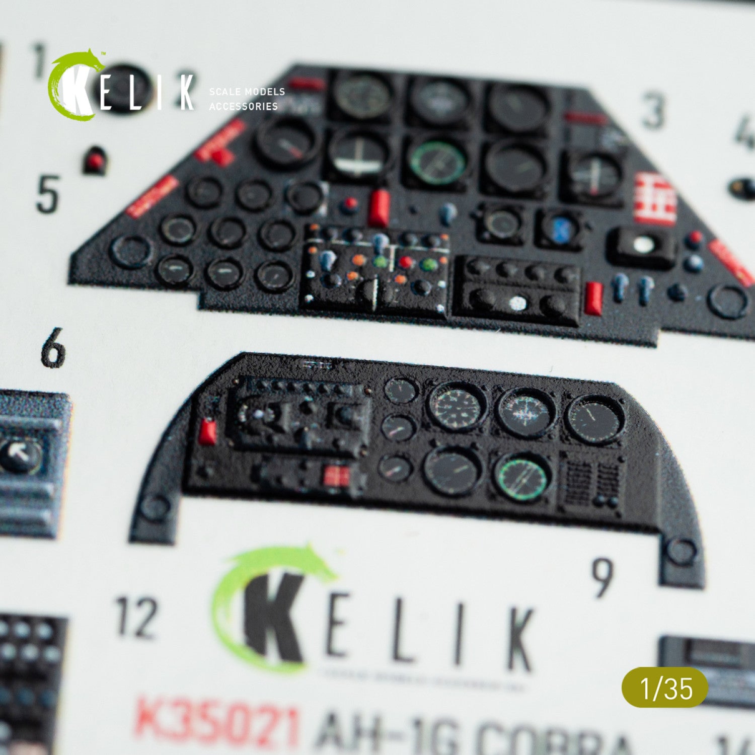Kelik 1:35 AH-1G "Cobra" interior 3D decals for ICM kit Reskit