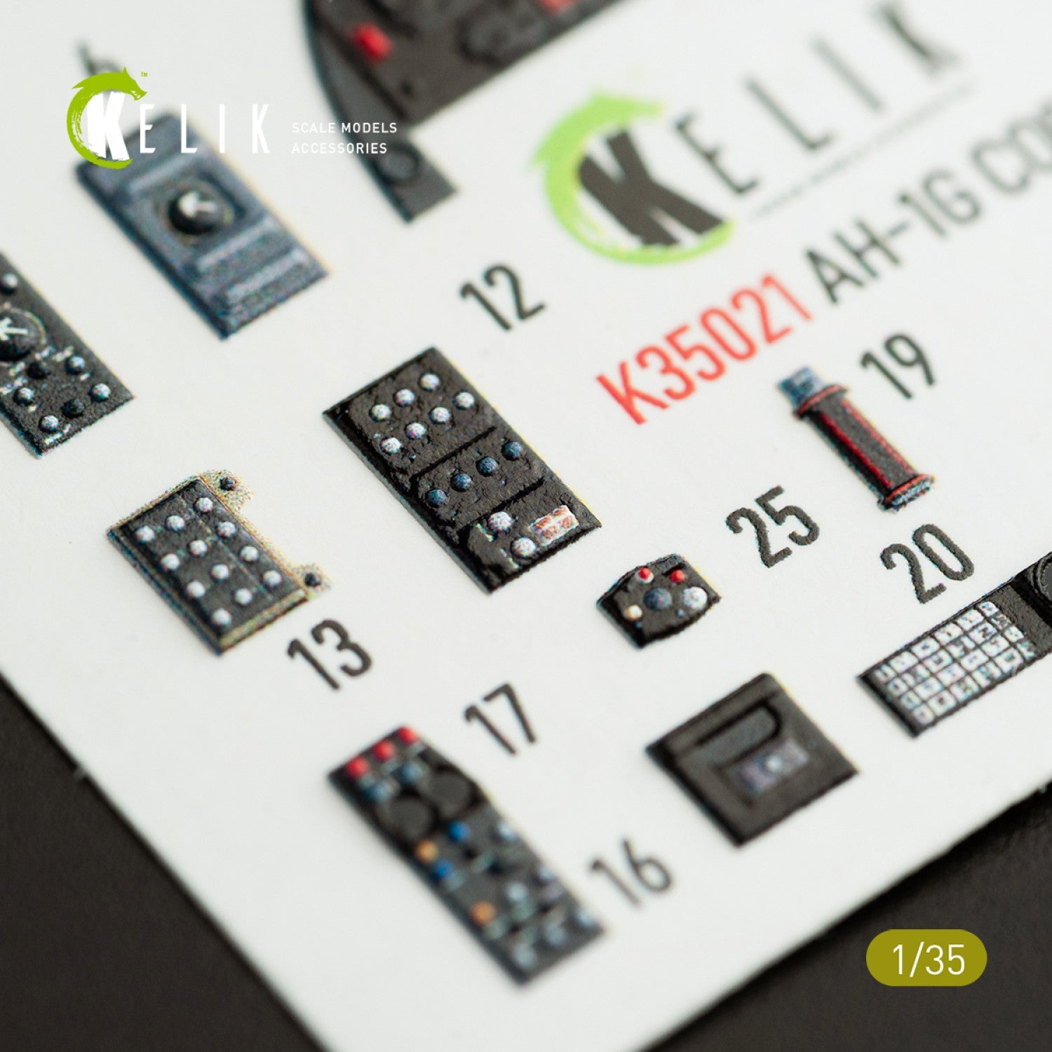 Kelik 1:35 AH-1G "Cobra" interior 3D decals for ICM kit Reskit