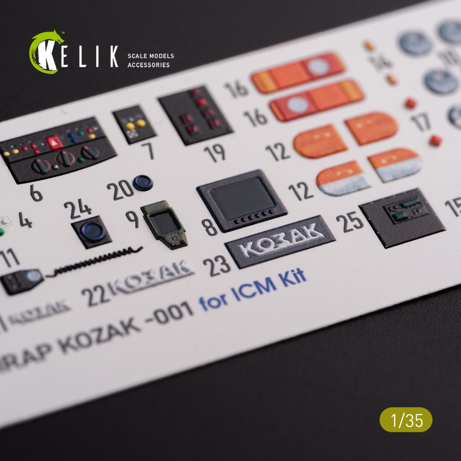 Kelik 1:35 Kozak-001 Ukrainian MRAP 3D decals for ICM kit Reskit