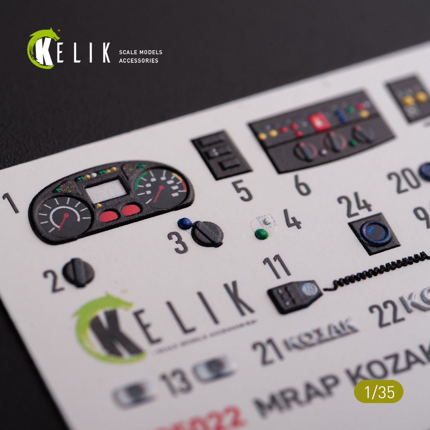 Kelik 1:35 Kozak-001 Ukrainian MRAP 3D decals for ICM kit Reskit
