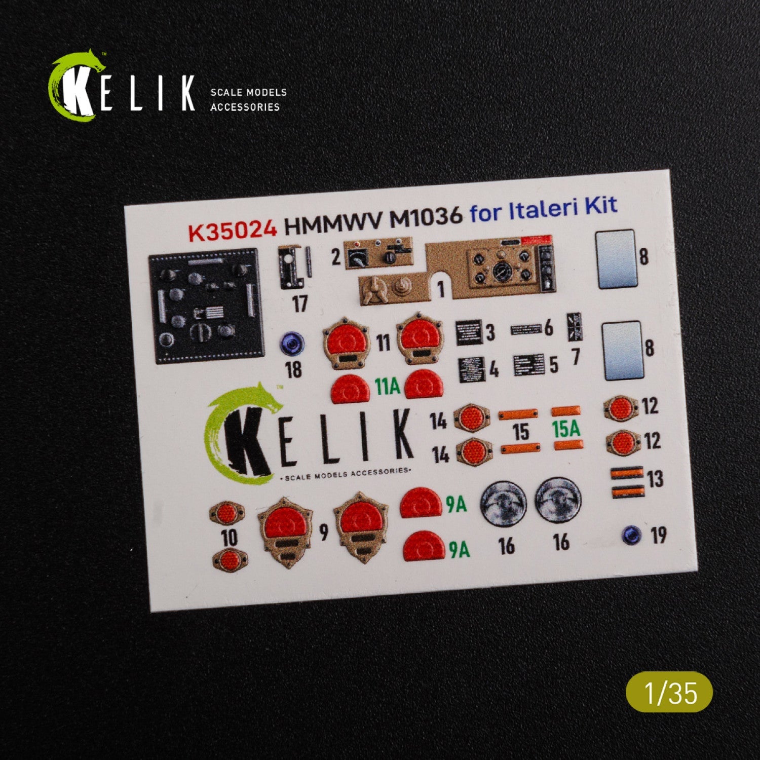 Kelik 1:35 “HUMVEE” HMMWV M1036 with TOW Desert version Interior 3D Decal for Italeri kit Reskit