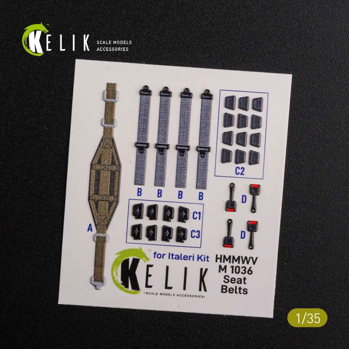 Kelik 1:35 “HUMVEE” HMMWV M1036 with TOW Desert version Interior 3D Decal for Italeri kit Reskit