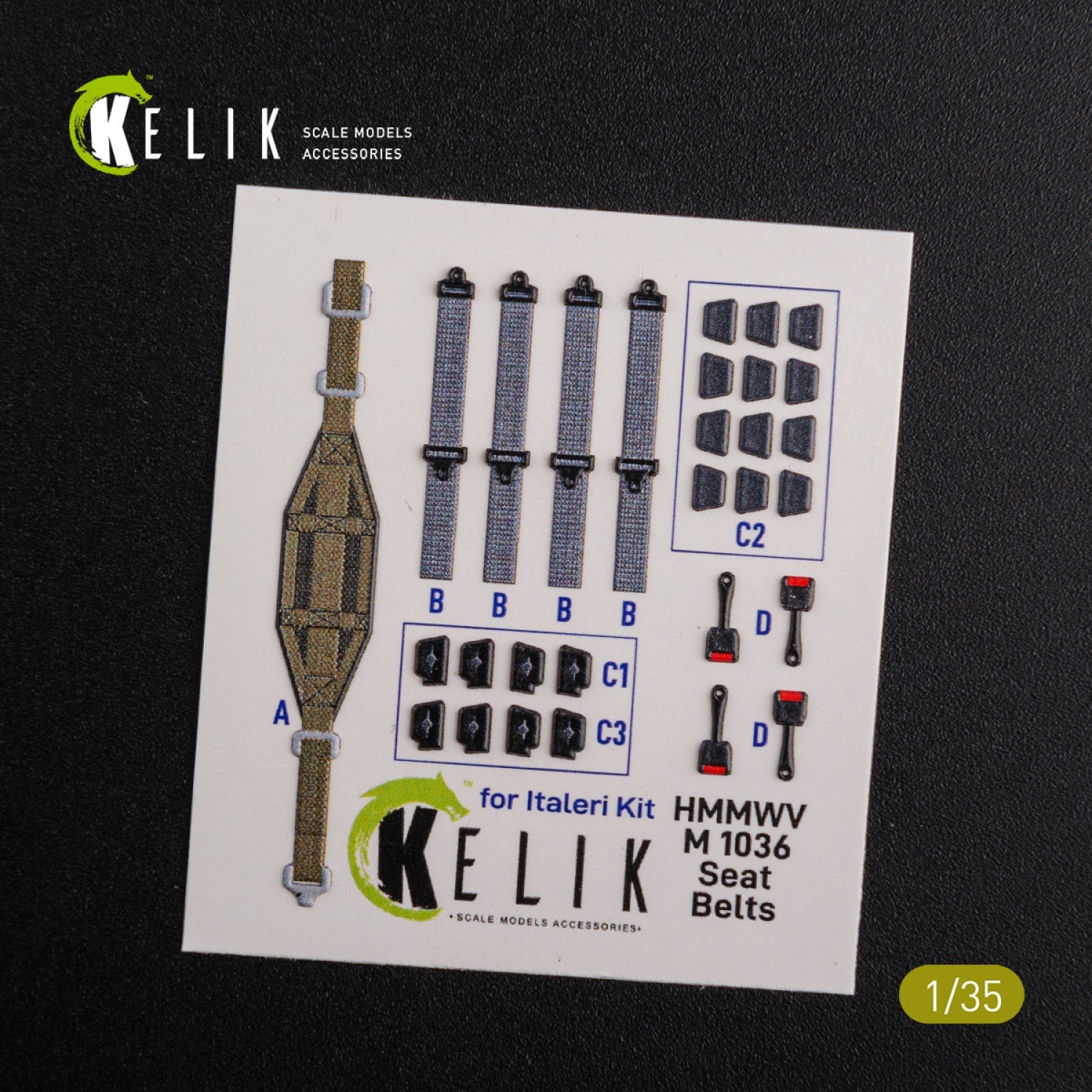 Kelik 1:35 “HUMVEE” HMMWV M1036 with TOW Desert version Interior 3D Decal for Italeri kit Reskit