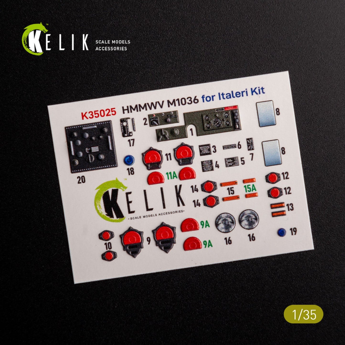 Kelik 1:35 “HUMVEE” HMMWV M1036 with TOW Nato green version Interior 3D Decal for Italeri kit Reskit