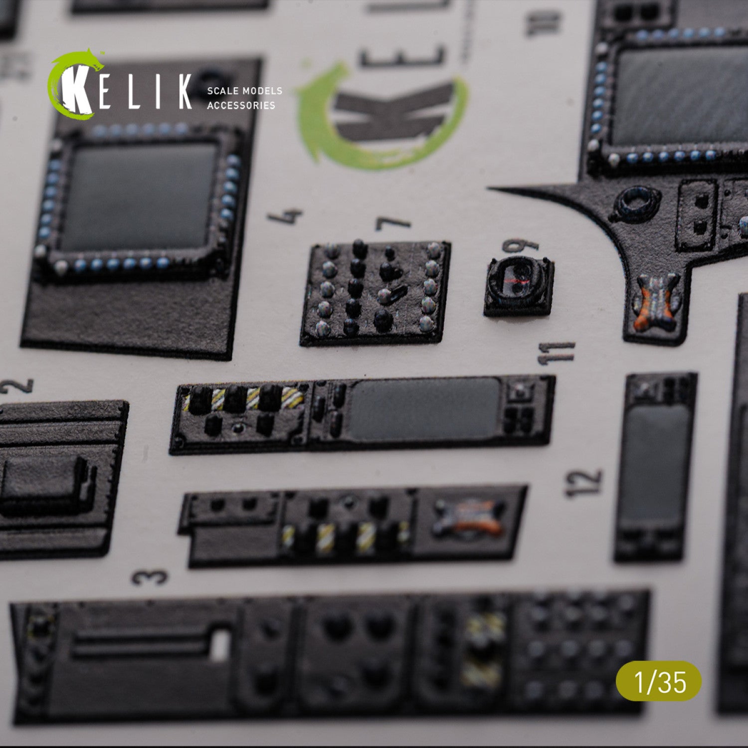 Kelik 1:35 AH-64D Apache interior 3D decals for Meng kit Reskit
