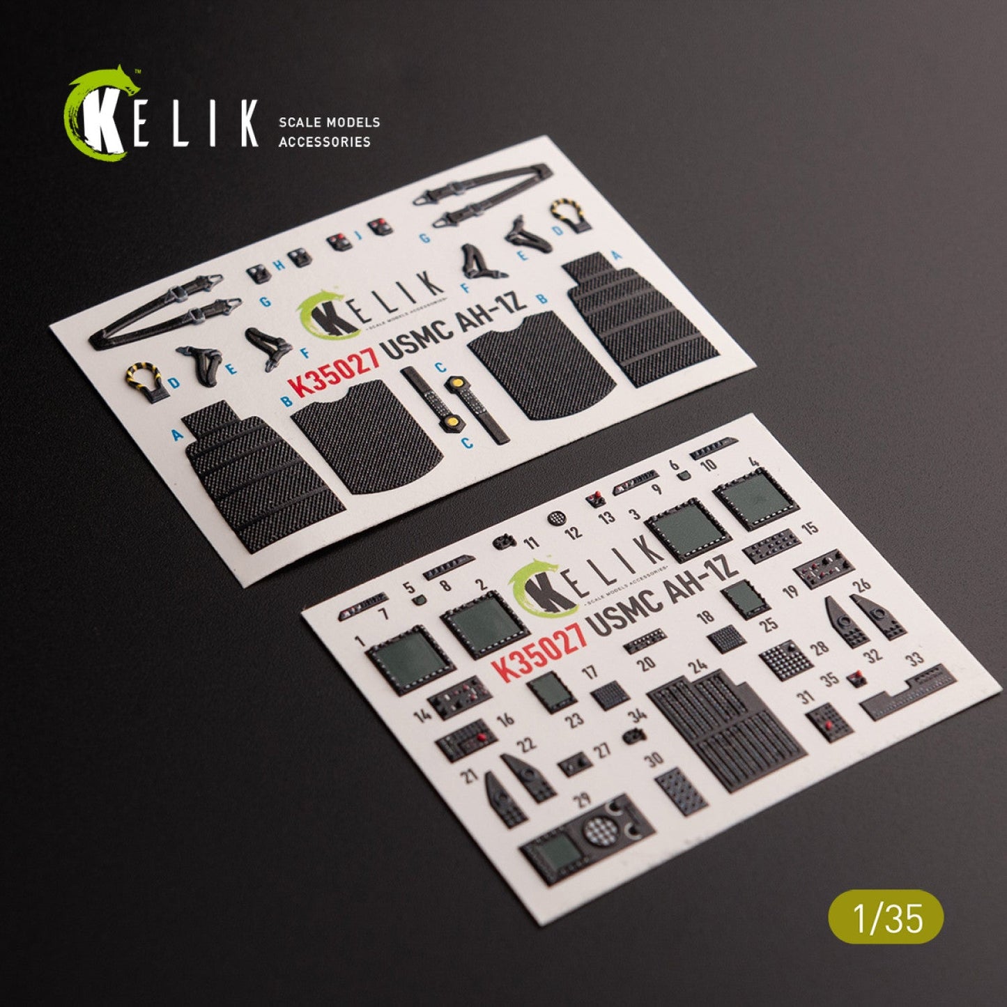 Kelik 1:35 AH-1Z interior 3D decals for Academy kit Reskit