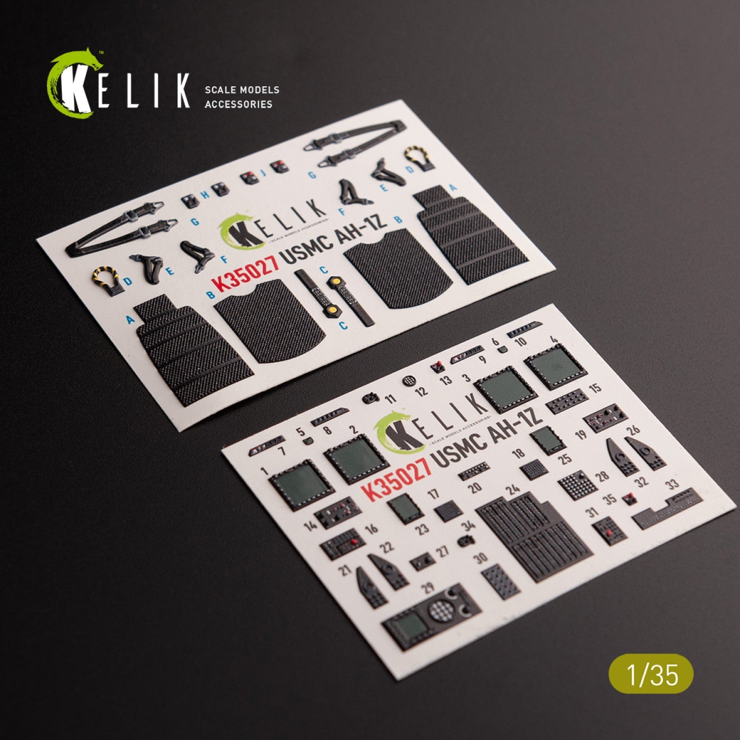 Kelik 1:35 AH-1Z interior 3D decals for Academy kit Reskit