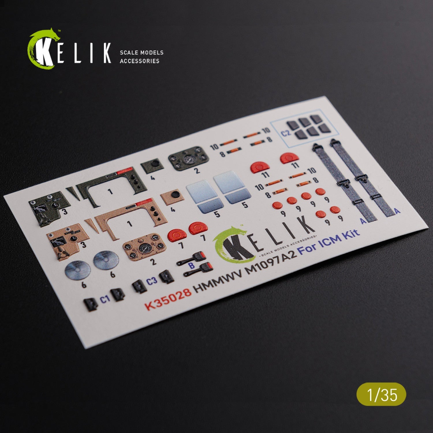 Kelik 1:35 HMMWV M1097 3D Decal for ICM kit Reskit
