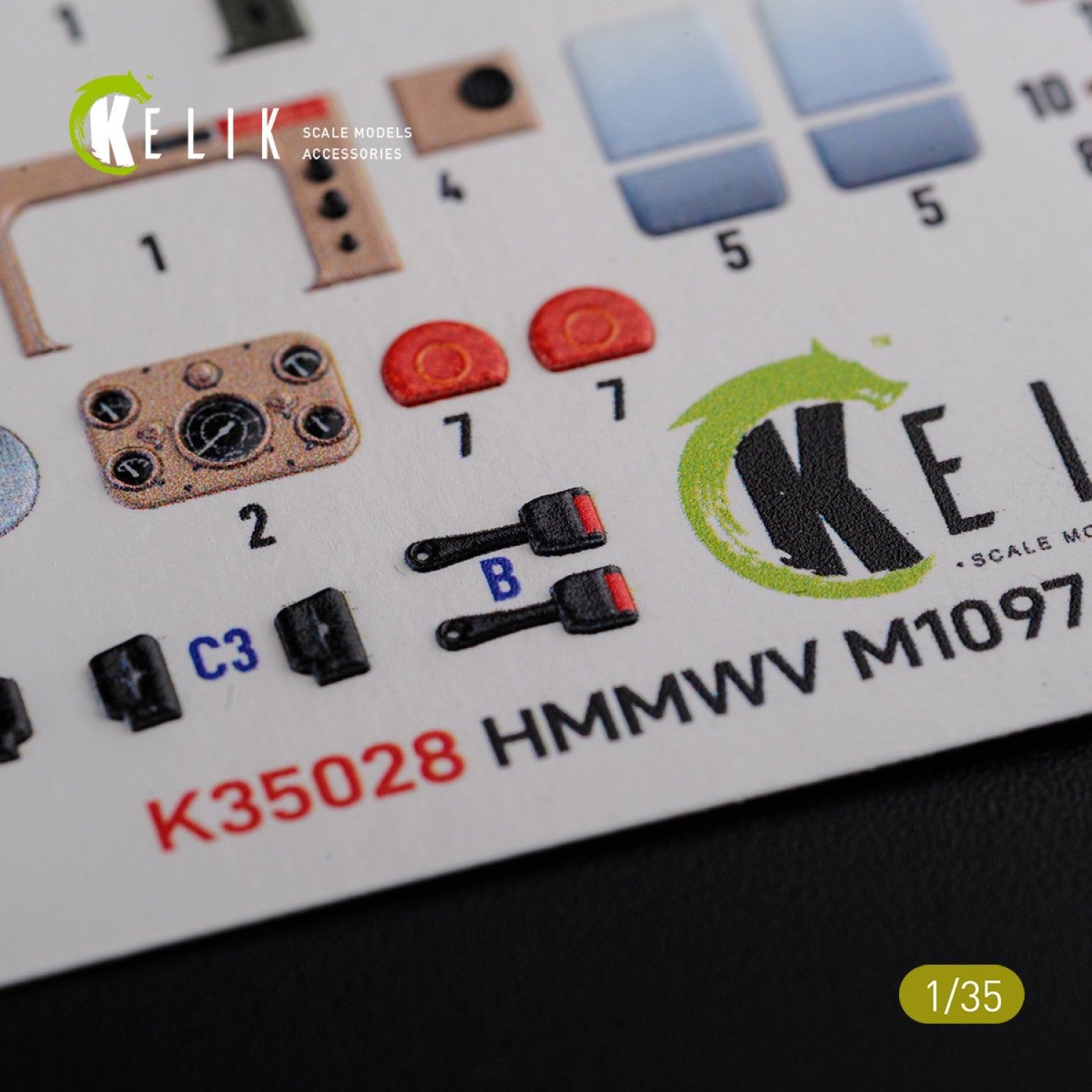 Kelik 1:35 HMMWV M1097 3D Decal for ICM kit Reskit