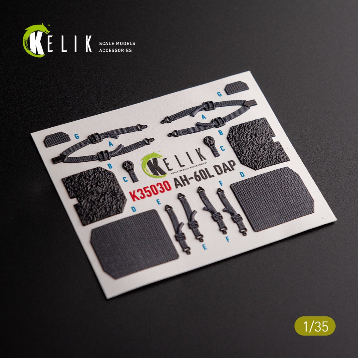 Kelik 1:35 AH-60L DAP interior 3D decals for Academy kit Reskit