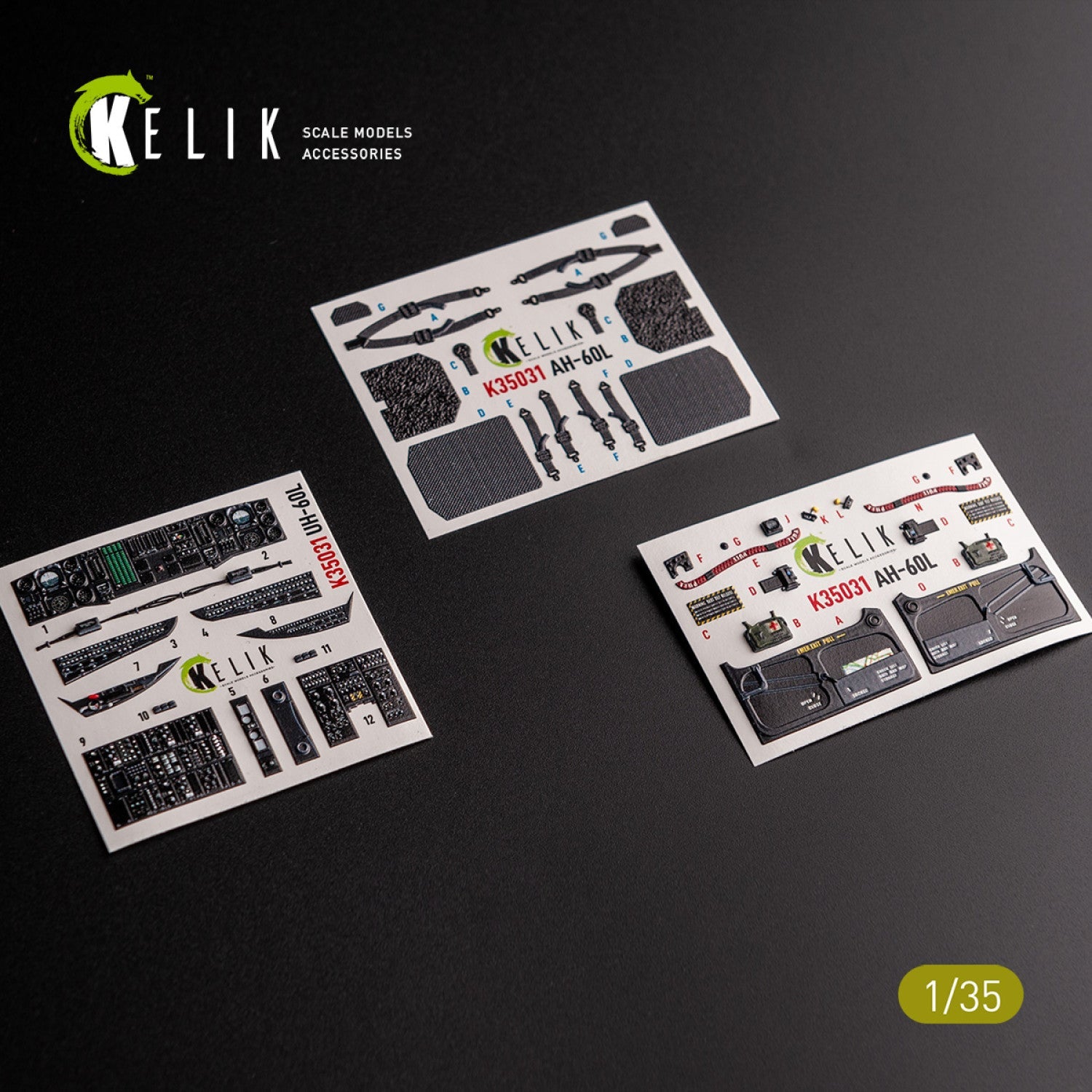Kelik 1:35 UH-60L interior 3D decals for Academy kit Reskit