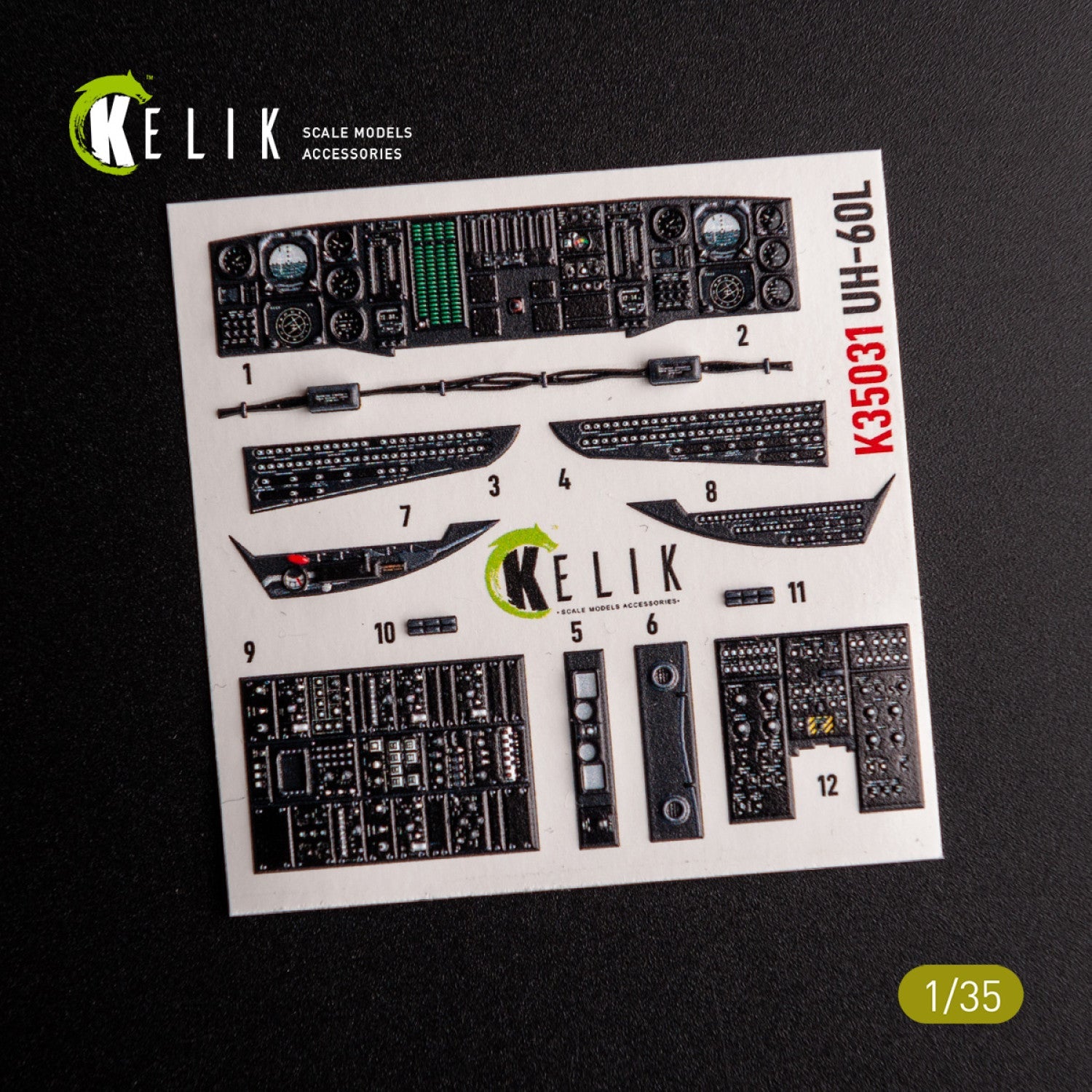 Kelik 1:35 UH-60L interior 3D decals for Academy kit Reskit