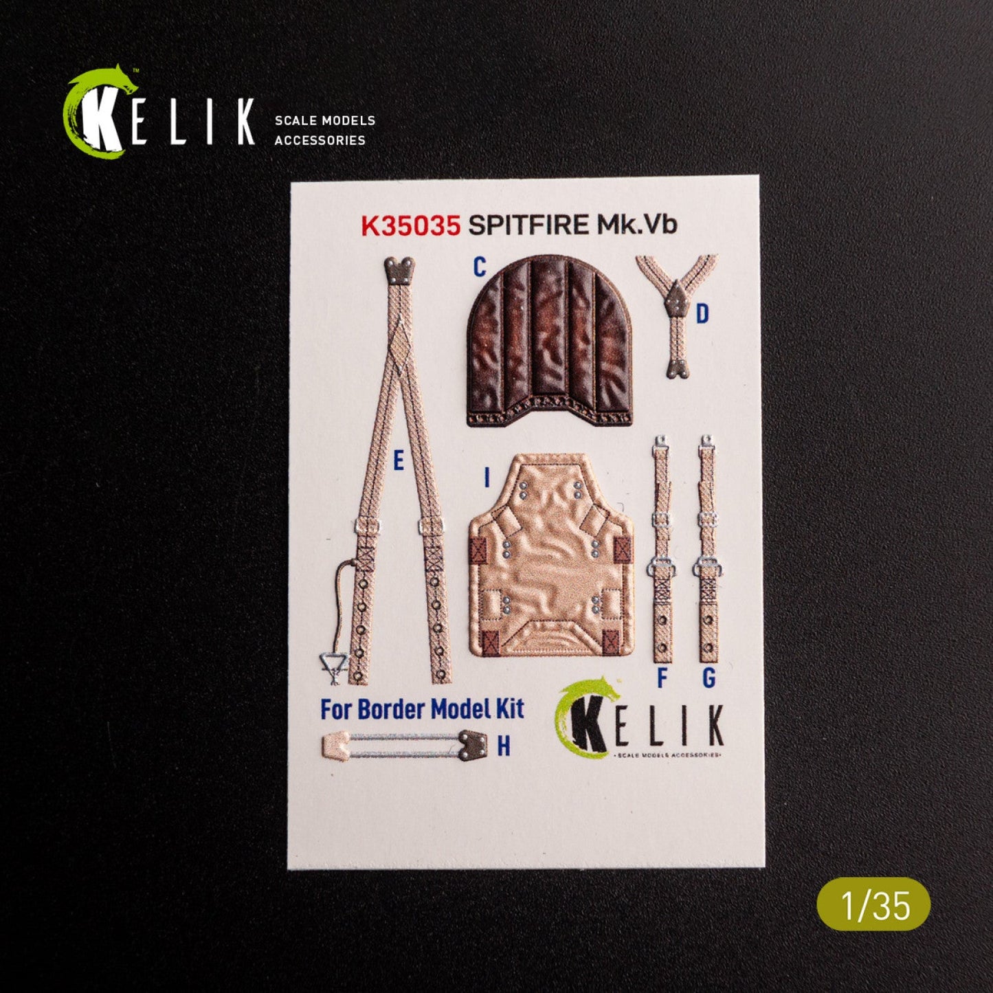 Kelik 1:35 Spitfire Mk.VB - interior 3D decals for Border Models kit Reskit