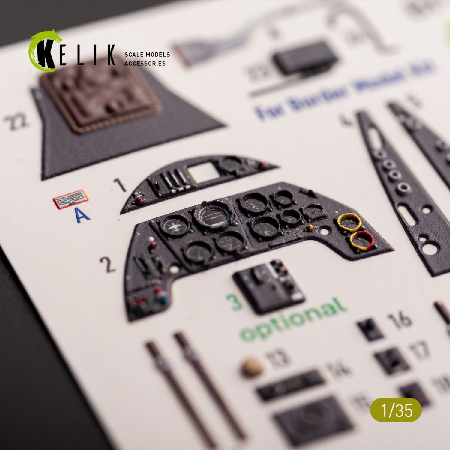 Kelik 1:35 Bf-109 G-6 - interior 3D decals for Border Models kit Reskit