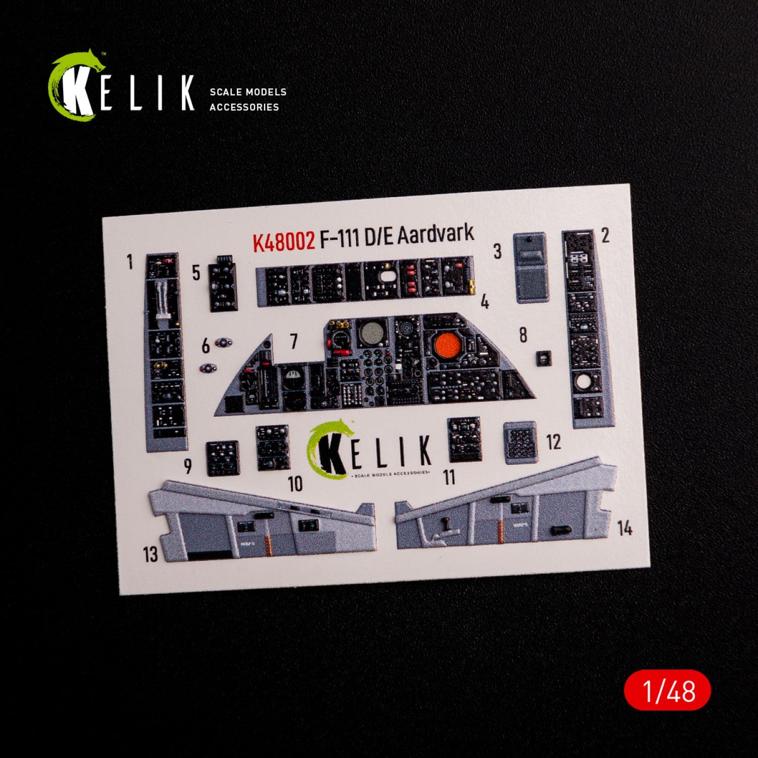 Kelik 1:48 F-111 A/E Aardvark interior 3D decals for HobbyBoss kit Reskit