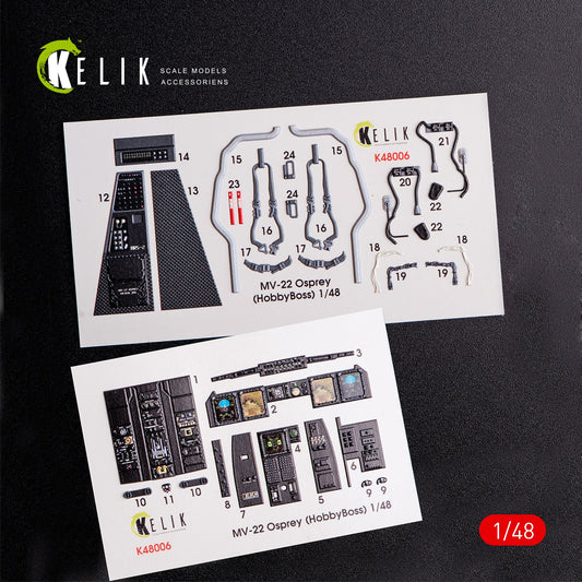 Kelik 1:48 MV-22 Osprey interior 3D decals for Hobby Boss kit Reskit