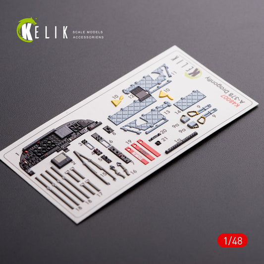 Kelik 1:48 A-37B Dragonfly interior 3D decals for Trumpeter kit Reskit