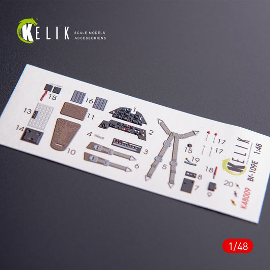Kelik 1:48 Bf-109E interior 3D decals for Wingsy kit Reskit