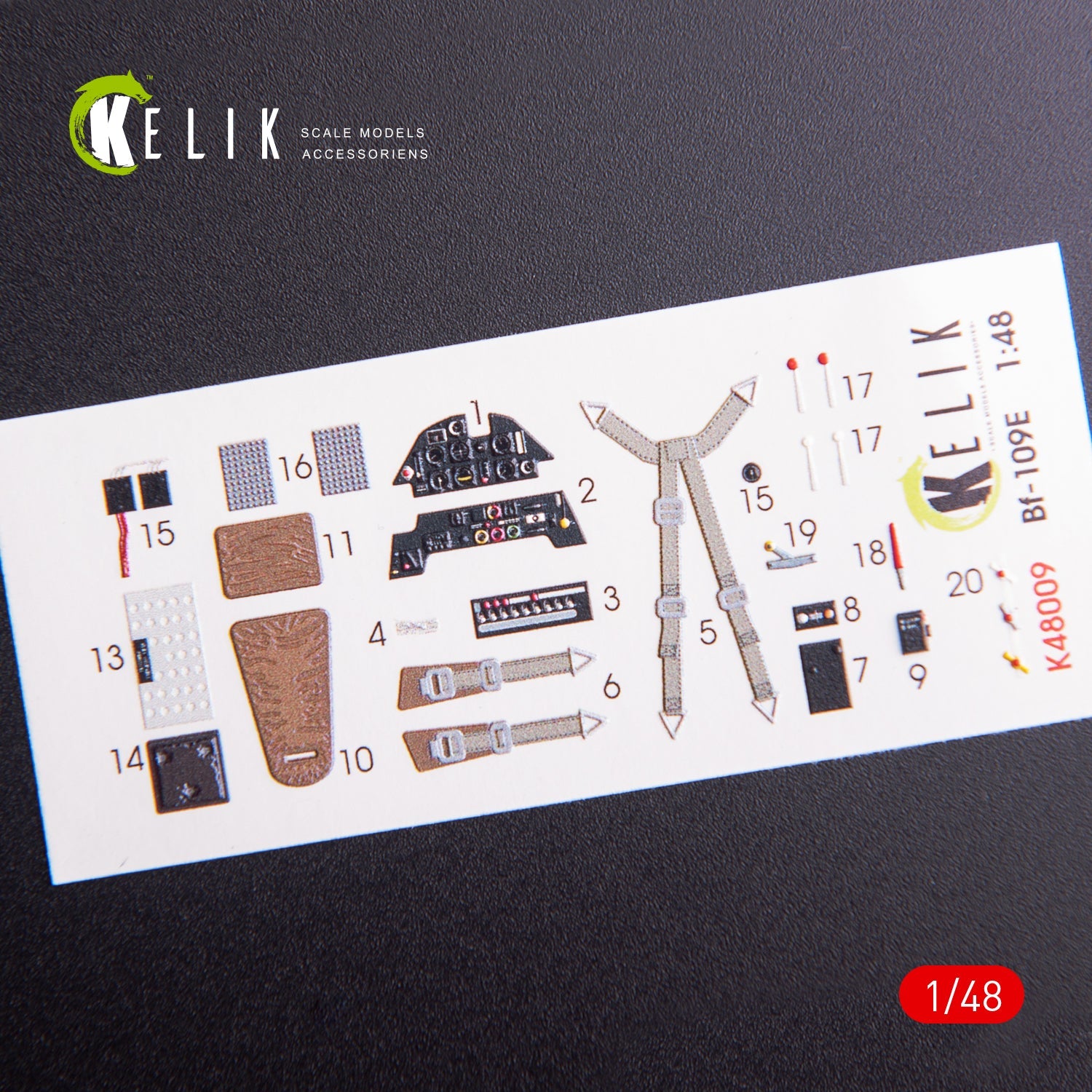 Kelik 1:48 Bf-109E interior 3D decals for Wingsy kit Reskit