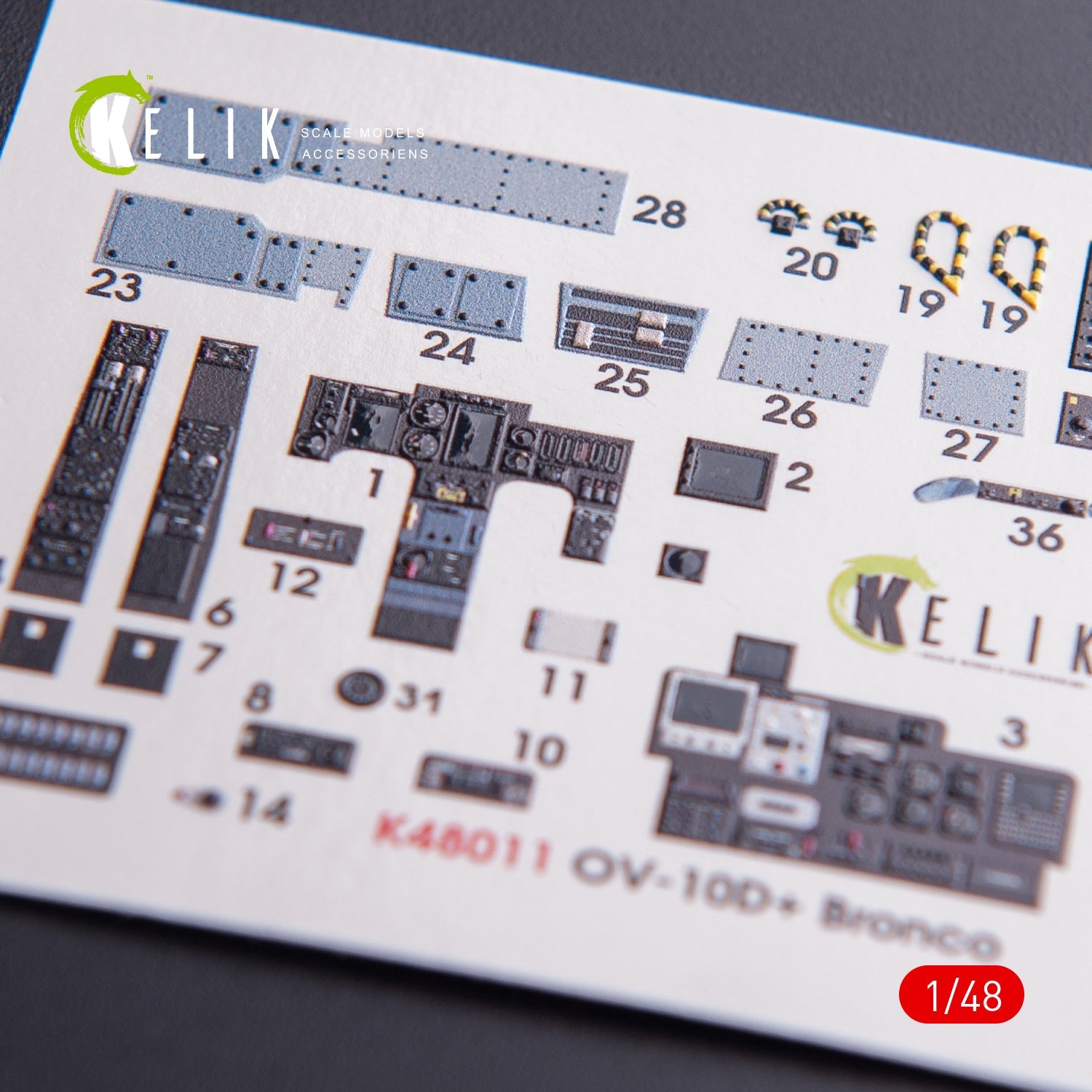 Kelik 1:48 OV-10D+ Bronco interior 3D decals for Icm kit Reskit