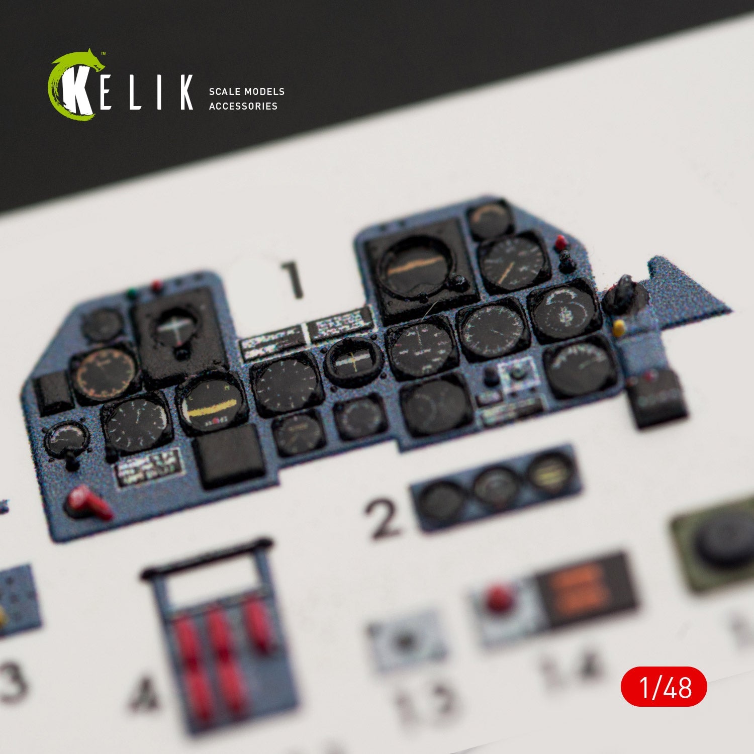Kelik 1:48 P-47M "Thunderbolt" interior 3D decals for Tamiya kit Reskit