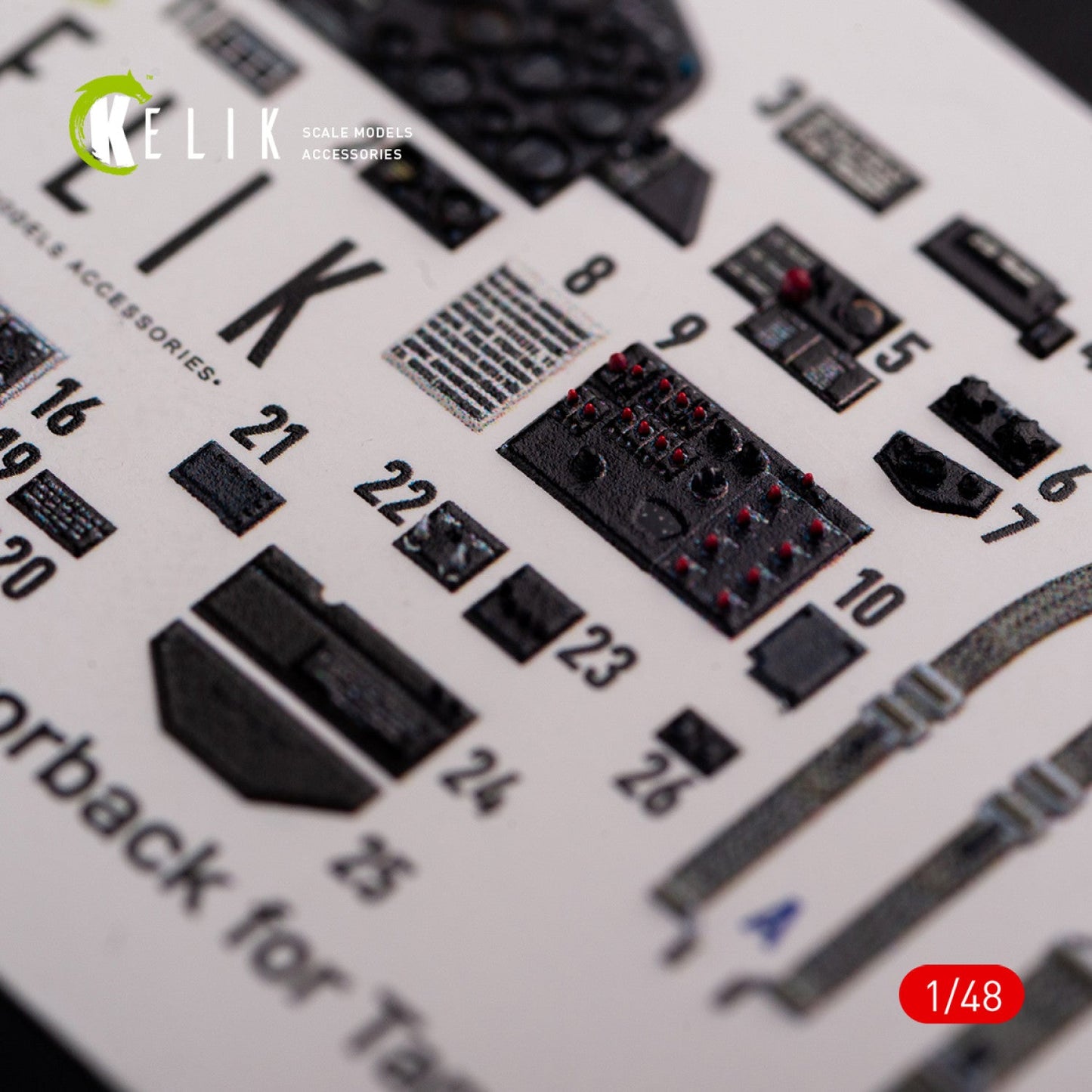 Kelik 1:48 P-47D "Razorback" interior 3D decals for Tamiya kit Reskit