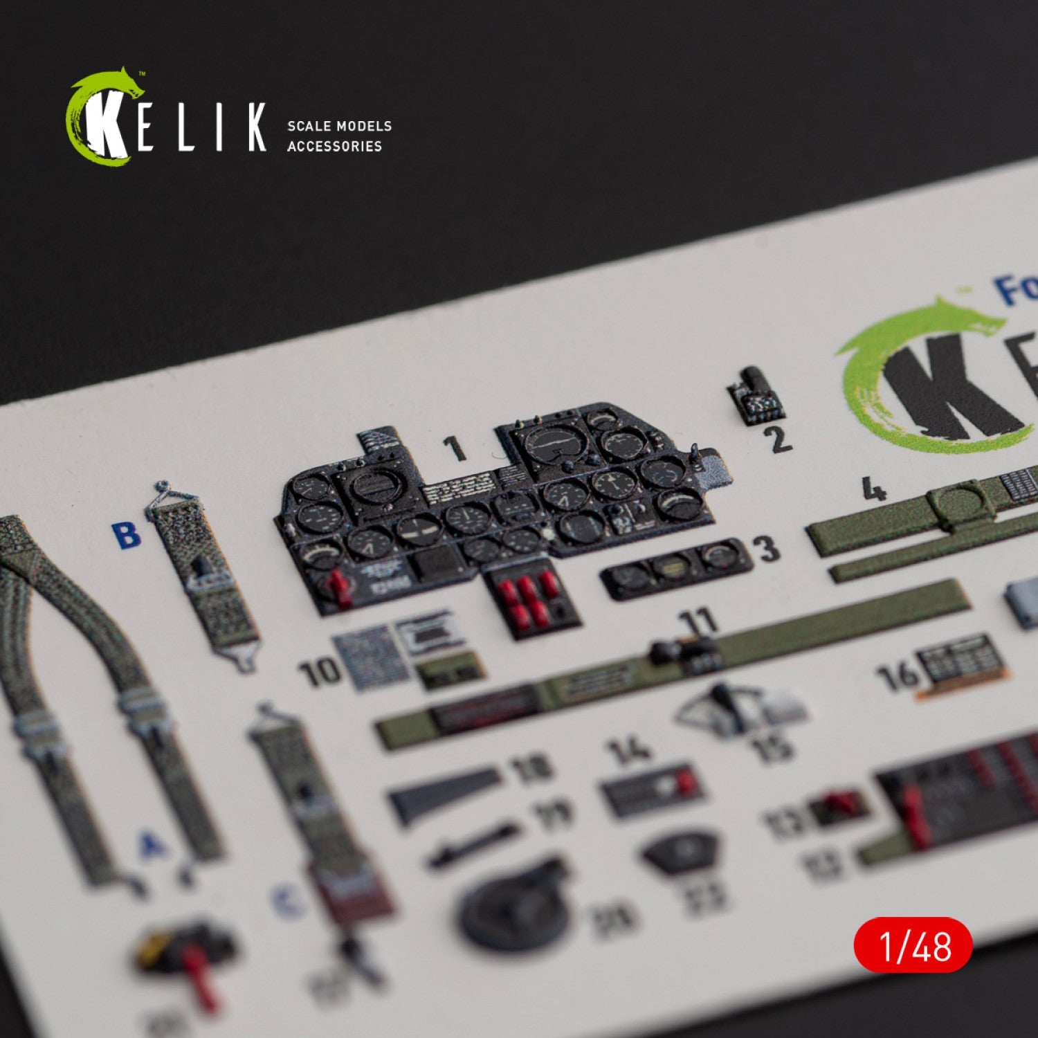 Kelik 1:48 Р-47D "Thunderbolt" interior 3D decals for Italeri/Academy kit Reskit