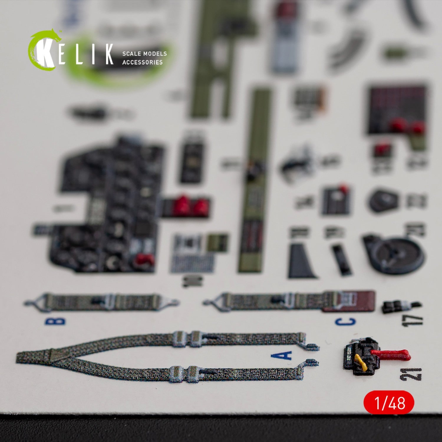 Kelik 1:48 Р-47D "Thunderbolt" interior 3D decals for Italeri/Academy kit Reskit