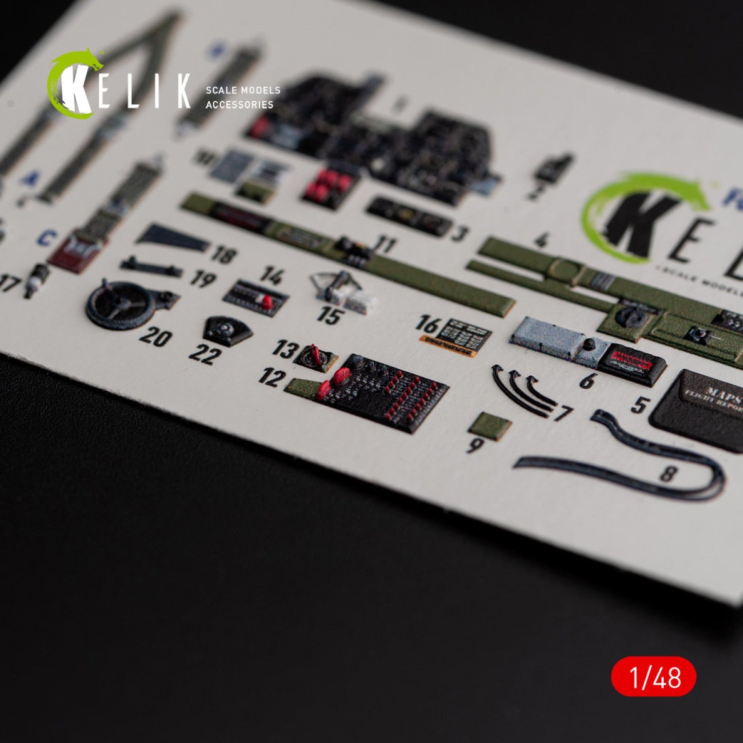 Kelik 1:48 Р-47D "Thunderbolt" interior 3D decals for Italeri/Academy kit Reskit