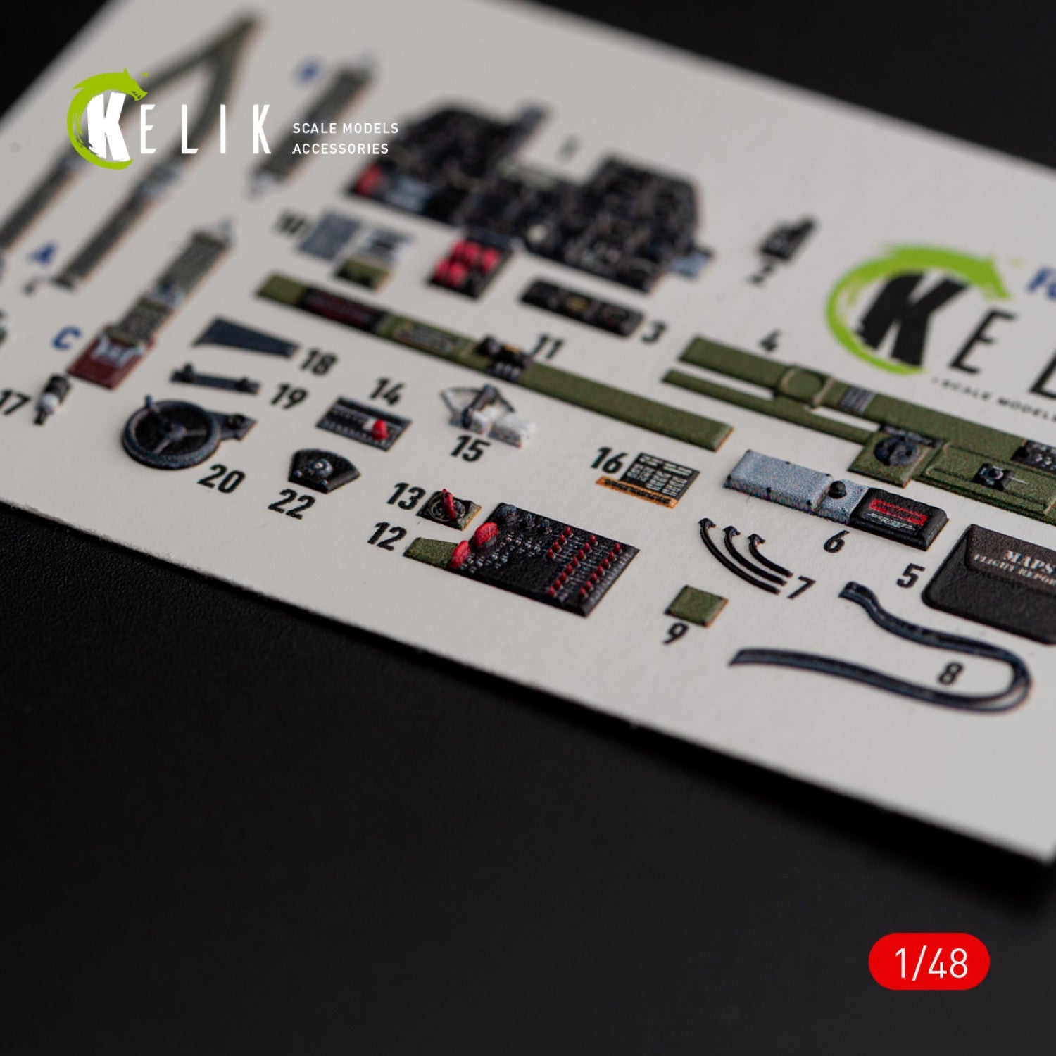 Kelik 1:48 Р-47D "Thunderbolt" interior 3D decals for Italeri/Academy kit Reskit